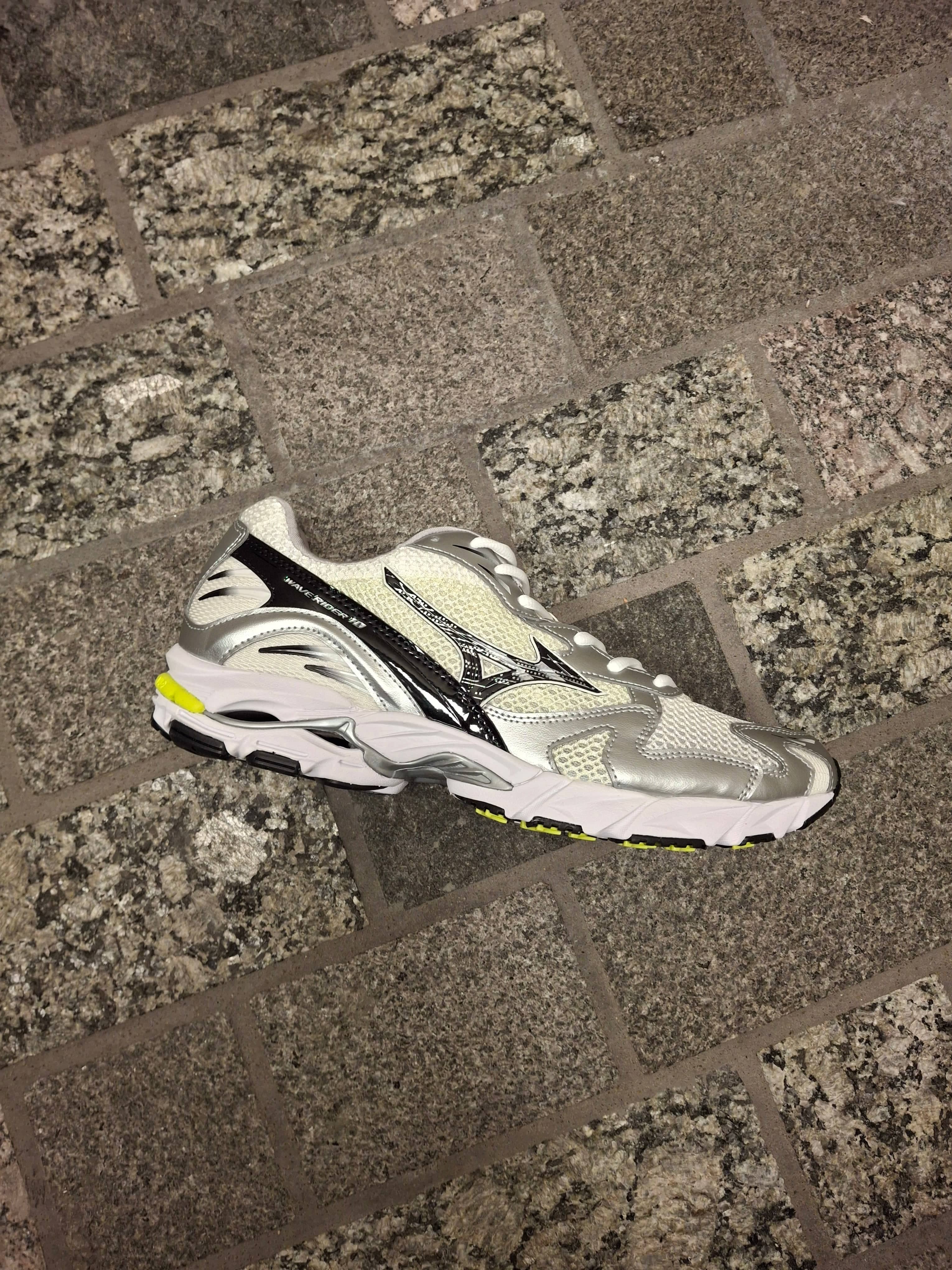 Mizuno Wave Rider 10 Sport 'Snow White Black Sylvan Green' - Image 7