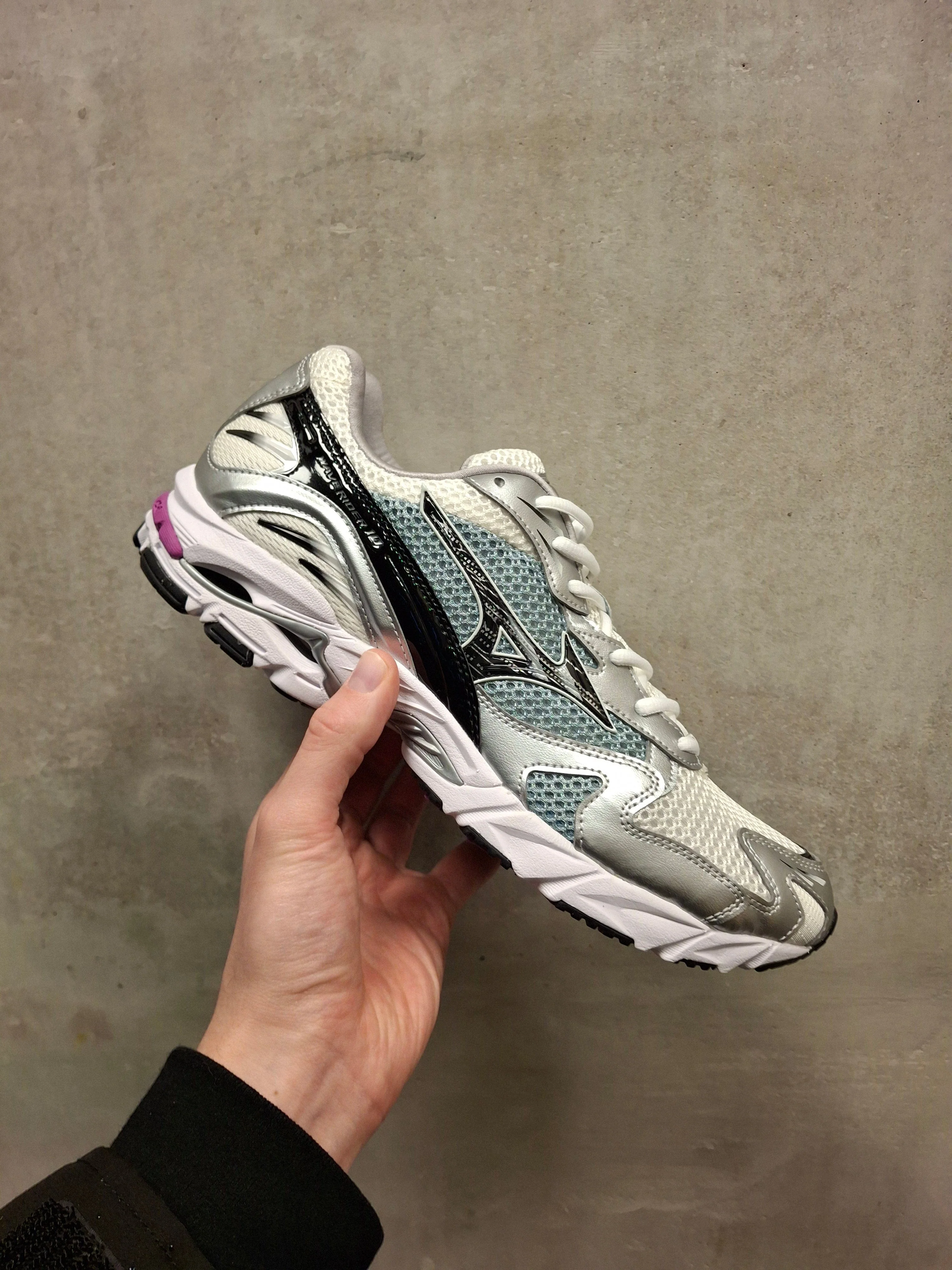 Mizuno Wave Rider 10 Sport 'Snow White Black Slate' - Image 6