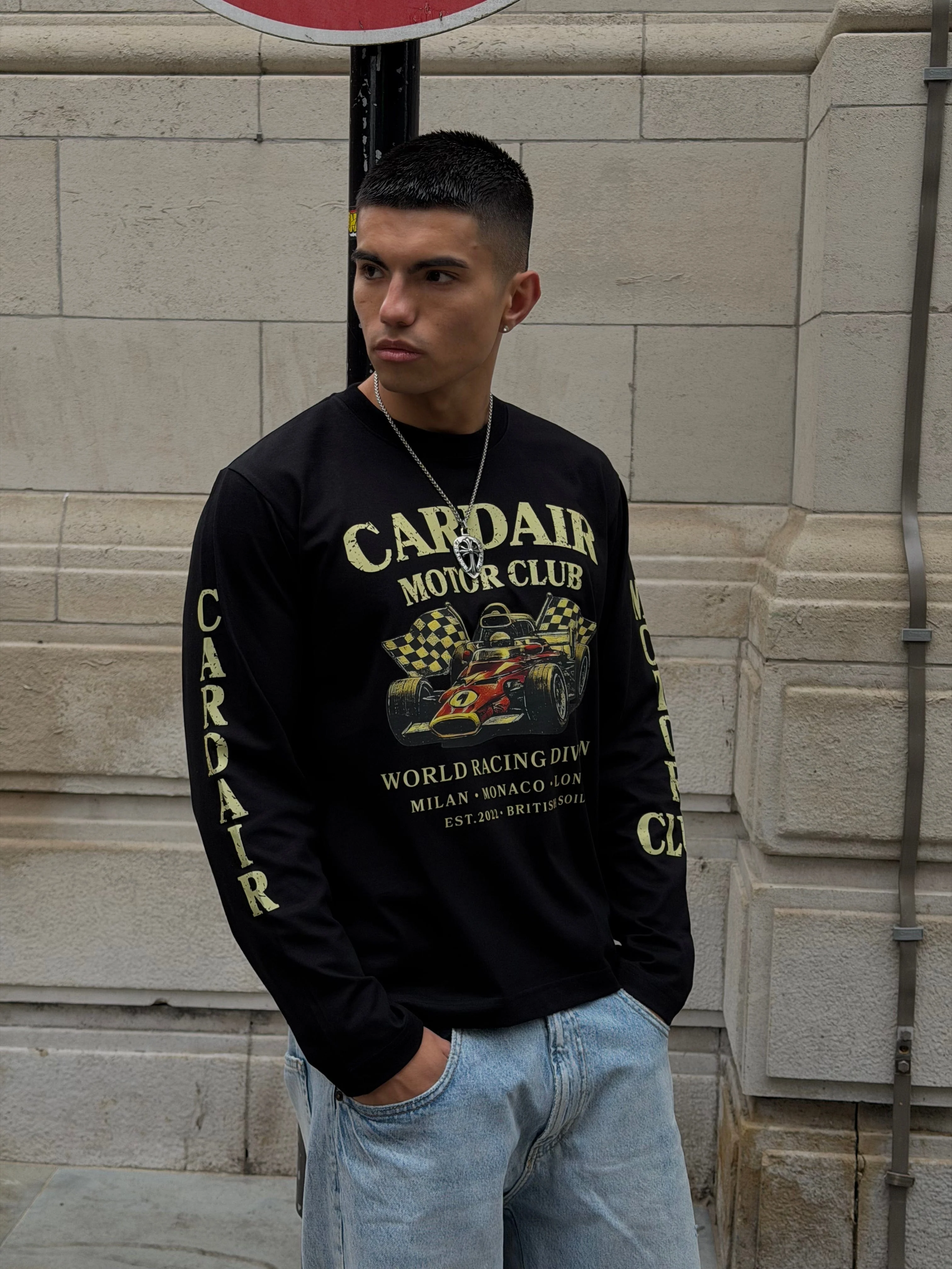 Cardair Motor Club Long Sleeve T Shirt - Black - Image 2