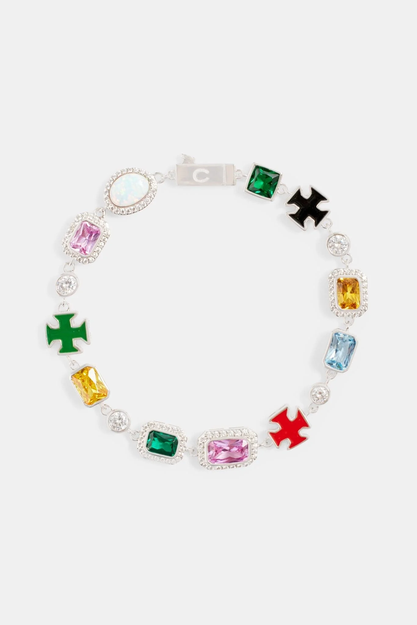 Cernucci Multi Gemstone Motif Bracelet - 10mm - Image 2