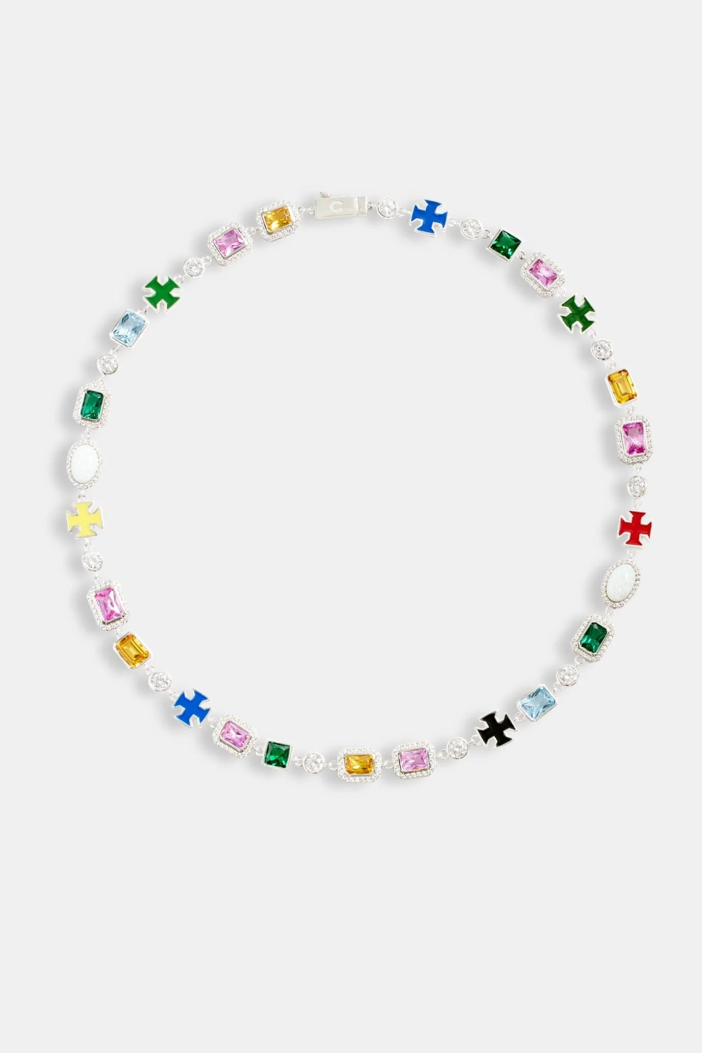 Cernucci Multi Gemstone Motif Necklace - 10mm - Image 4