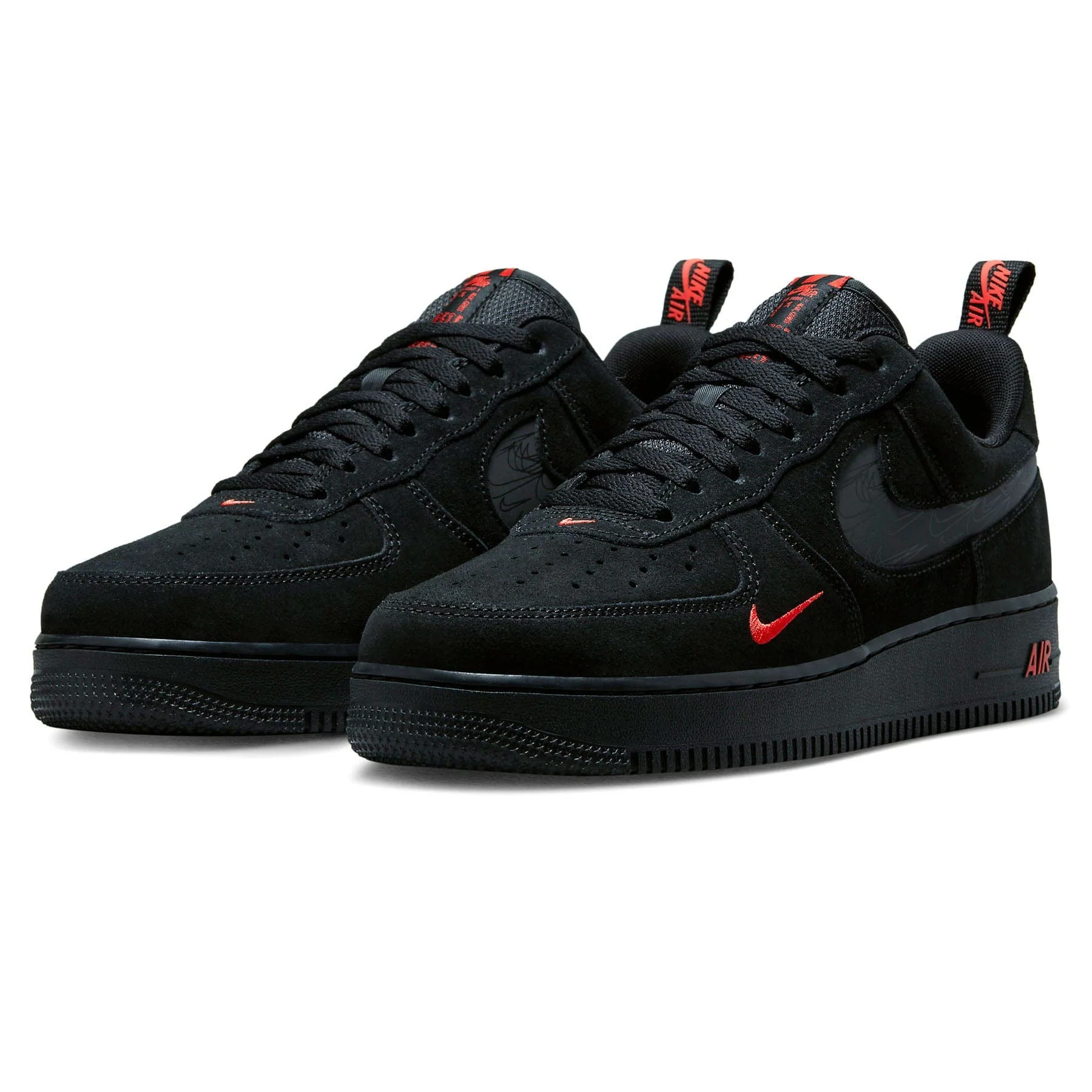 Nike Air Force 1 '07 LV8 'Multi-Swoosh - Black Crimson Reflective' - Image 2