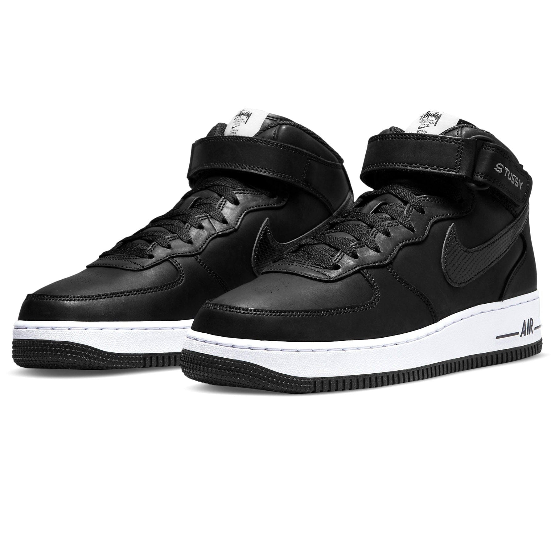 Nike Air Force 1 Mid Stussy 'Black White' - Image 2