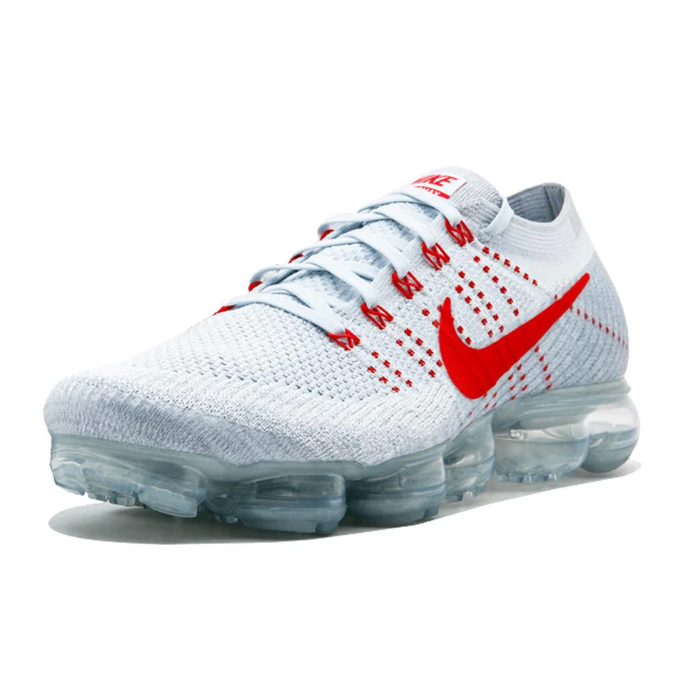 Nike Air Vapormax Flyknit Pure Platinum-University Red - Image 3
