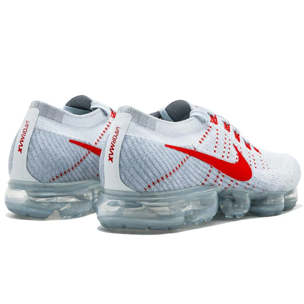 Nike Air Vapormax Flyknit Pure Platinum-University Red - Image 4
