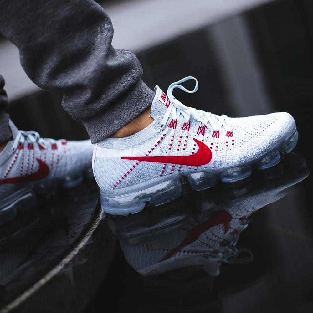 Nike Air Vapormax Flyknit Pure Platinum-University Red - Image 8