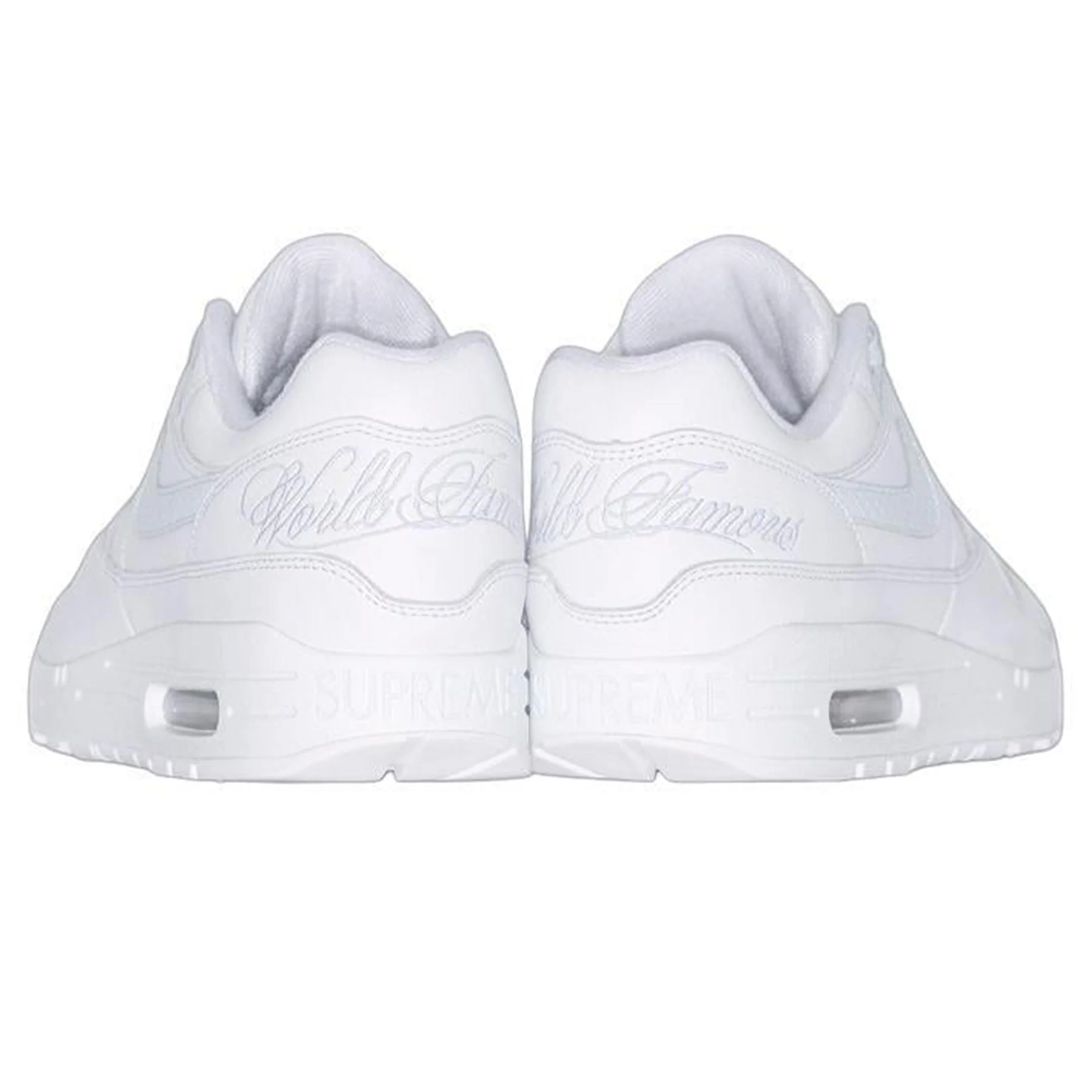 Nike x Supreme Air Max 1 '87 SP 'Triple White' - Image 3
