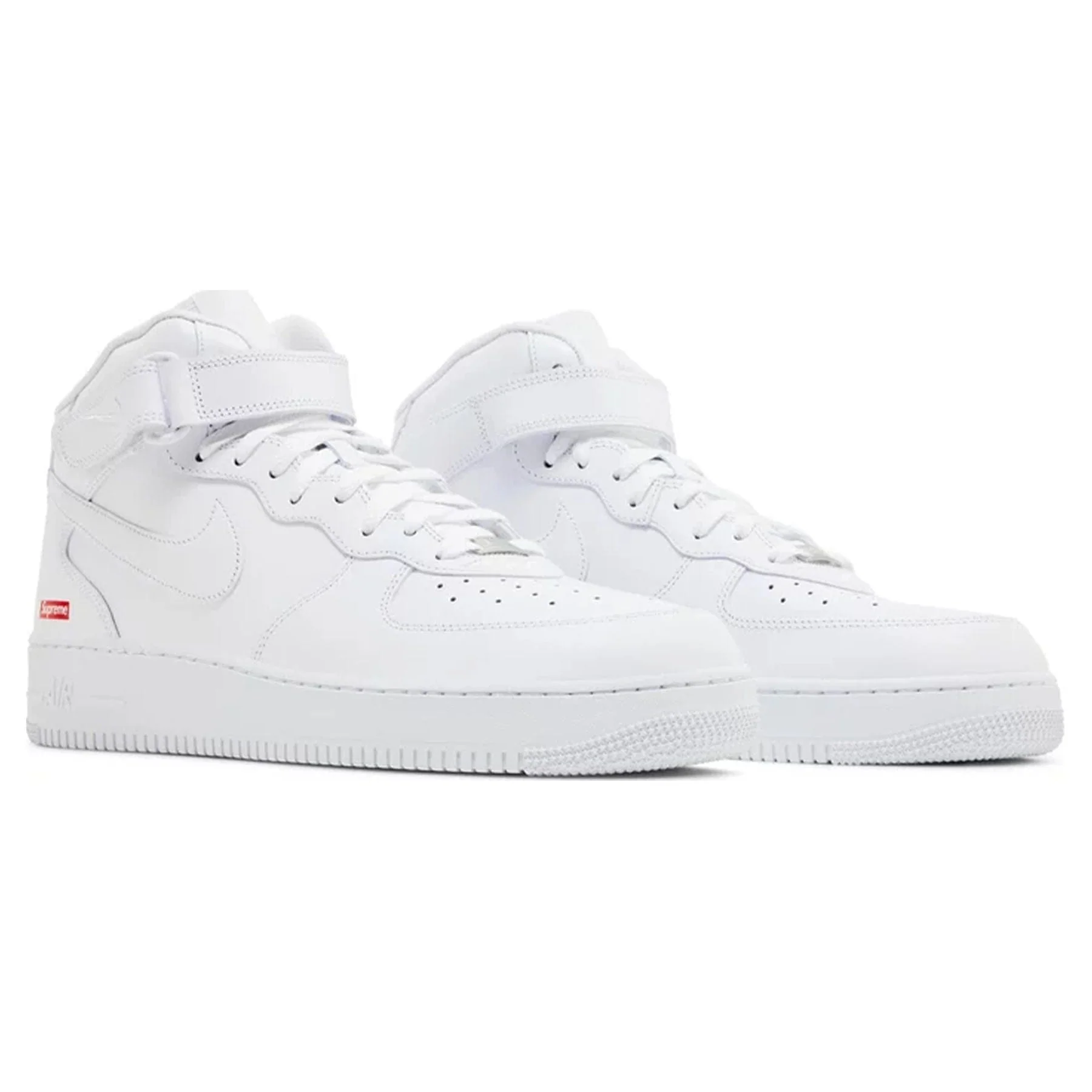 Supreme x Air Force 1 Mid 'Box Logo - Triple White' - Image 3