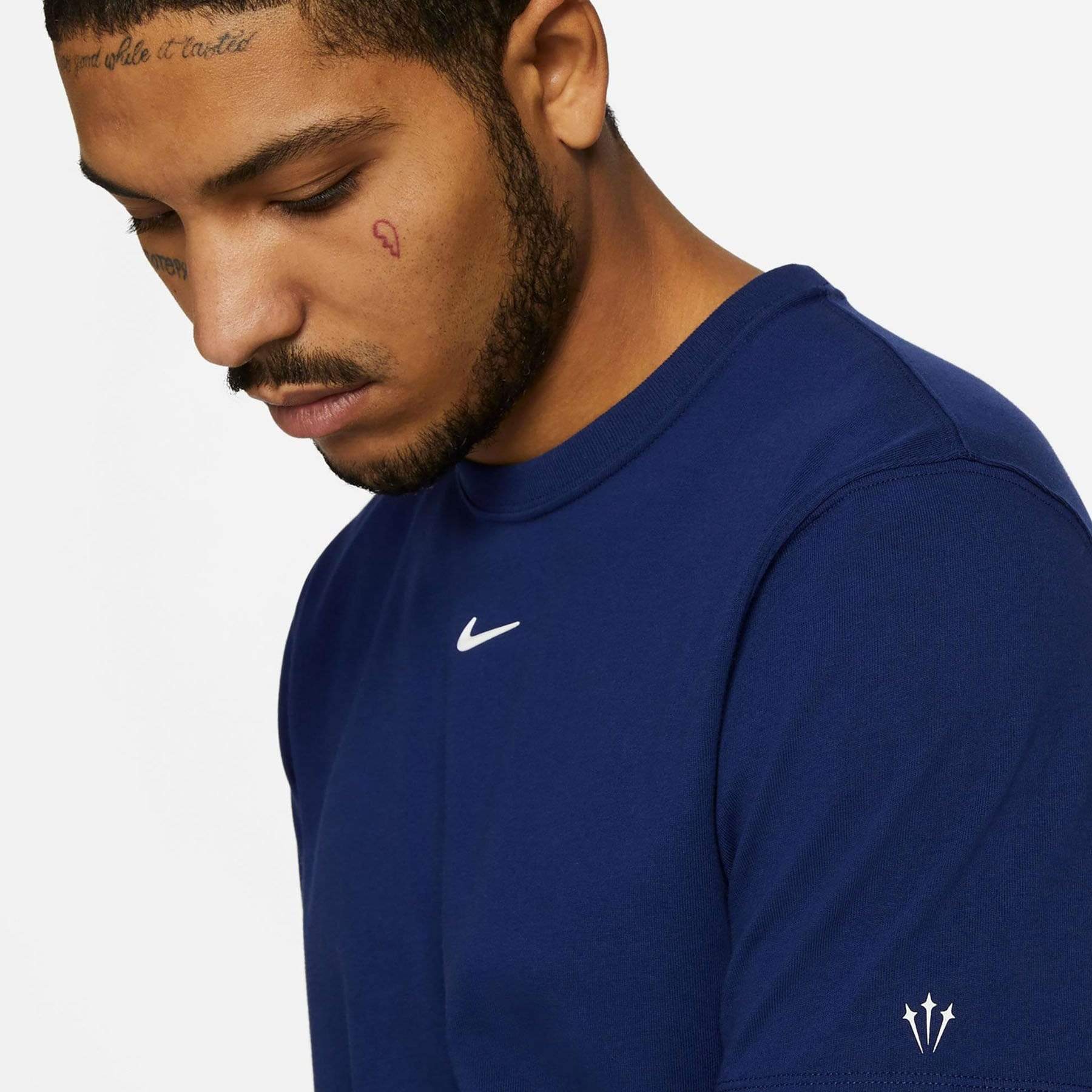 Nike x Drake NOCTA Cardinal Stock T-Shirt Navy - Image 4
