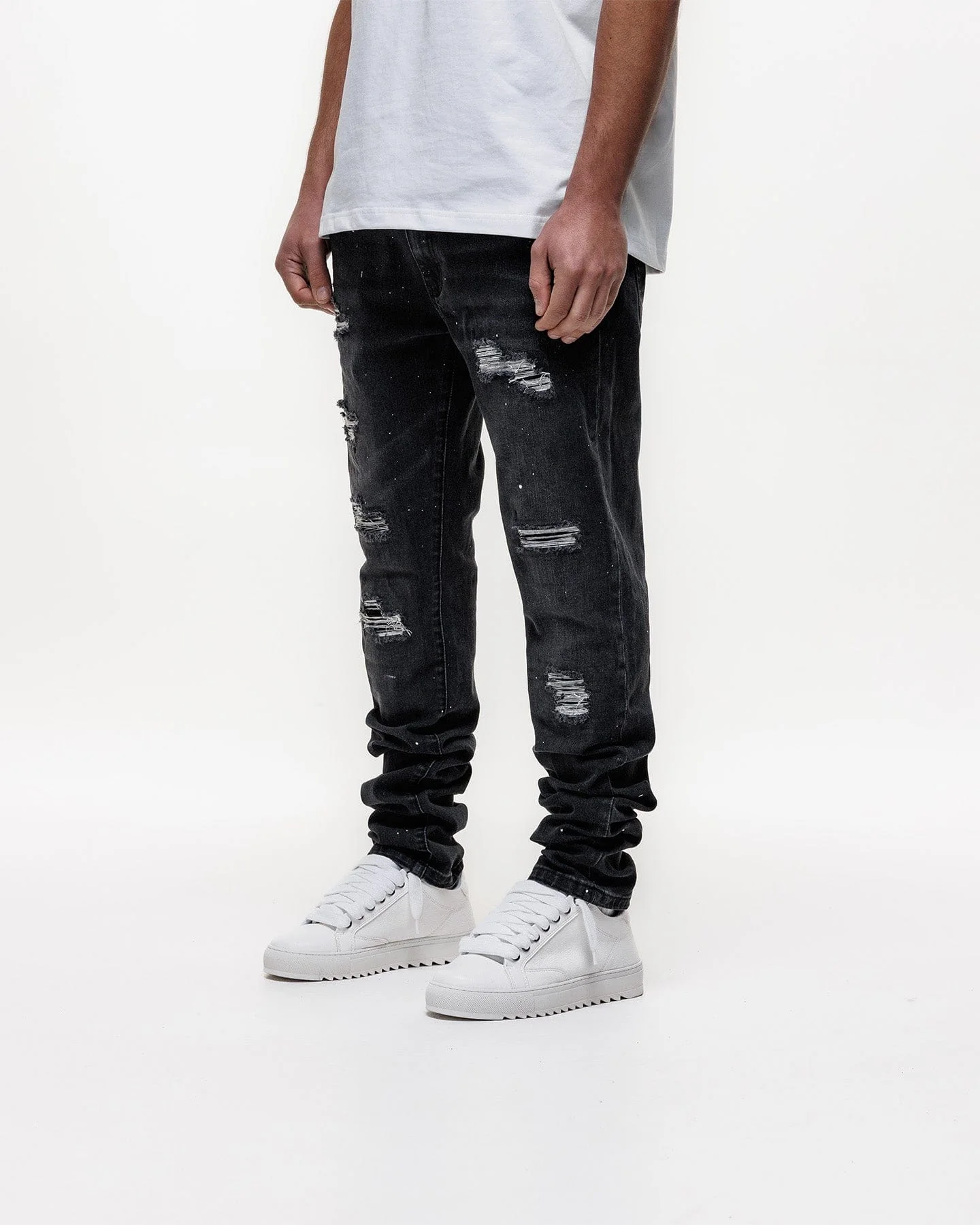 Magiri Noir Ripped Slim Jeans 'Black' - Image 5