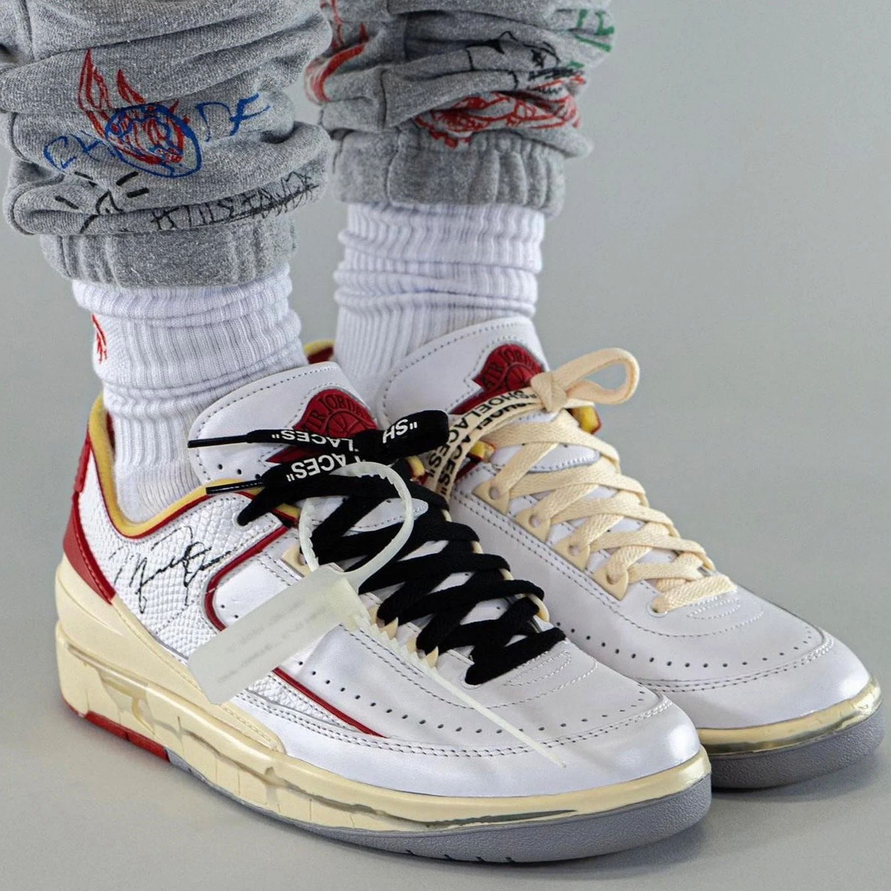 Off-White x Air Jordan 2 Retro Low SP 'White Varsity Red' - Image 9