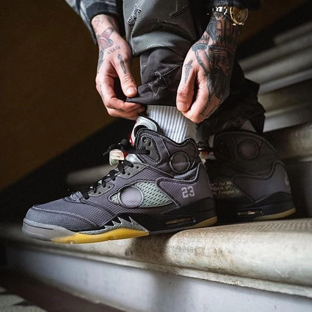 OFF-WHITE x Air Jordan 5 Retro SP 'Muslin' - Image 8