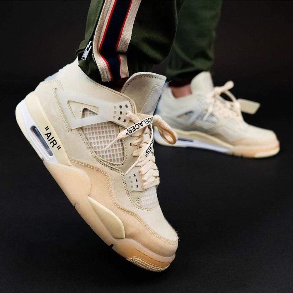 OFF-WHITE x Wmns Air Jordan 4 SP 'Sail' - Image 7