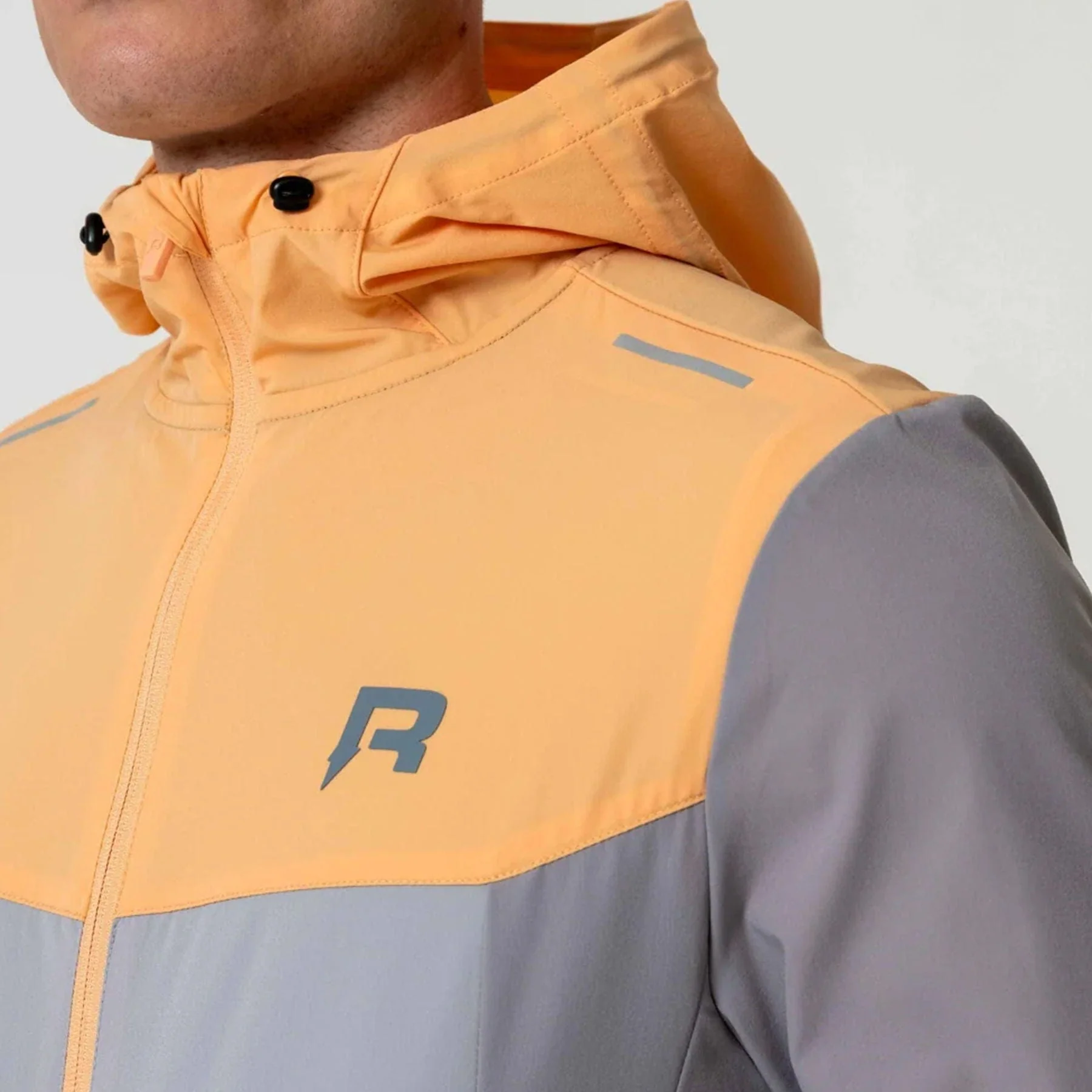 Reprimo Flight Windbreaker Jacket 'Grey Orange' - Image 4