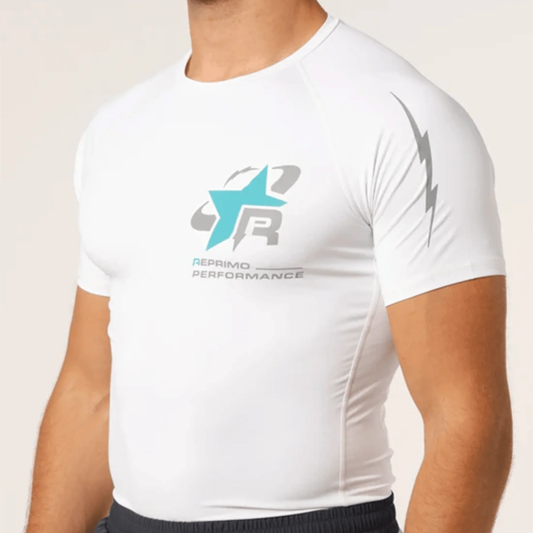 Reprimo RP Base Layer Tee 'White Cyan' - Image 3