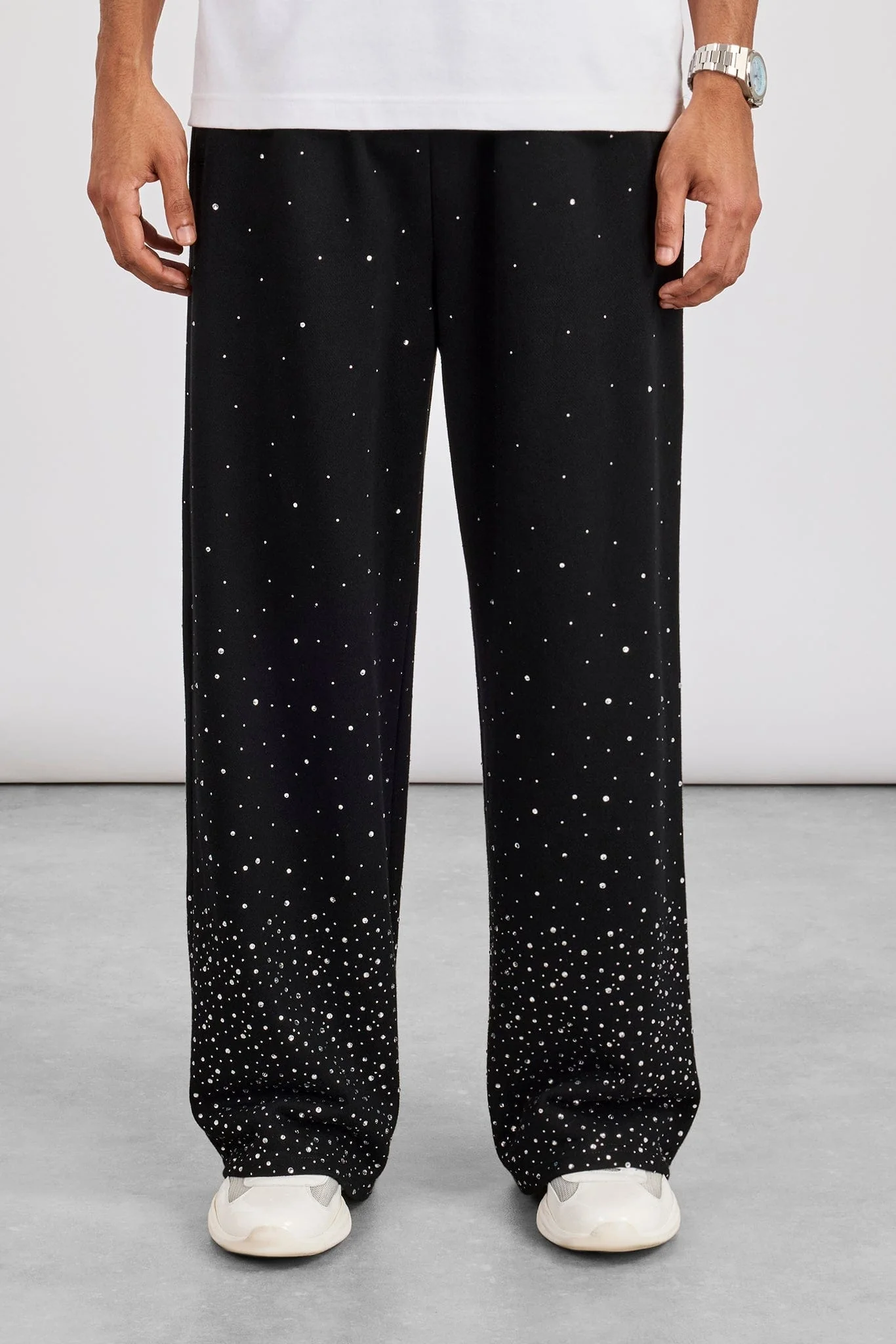 Cernucci Rhinestone Baggy Jogger - Black - Image 3