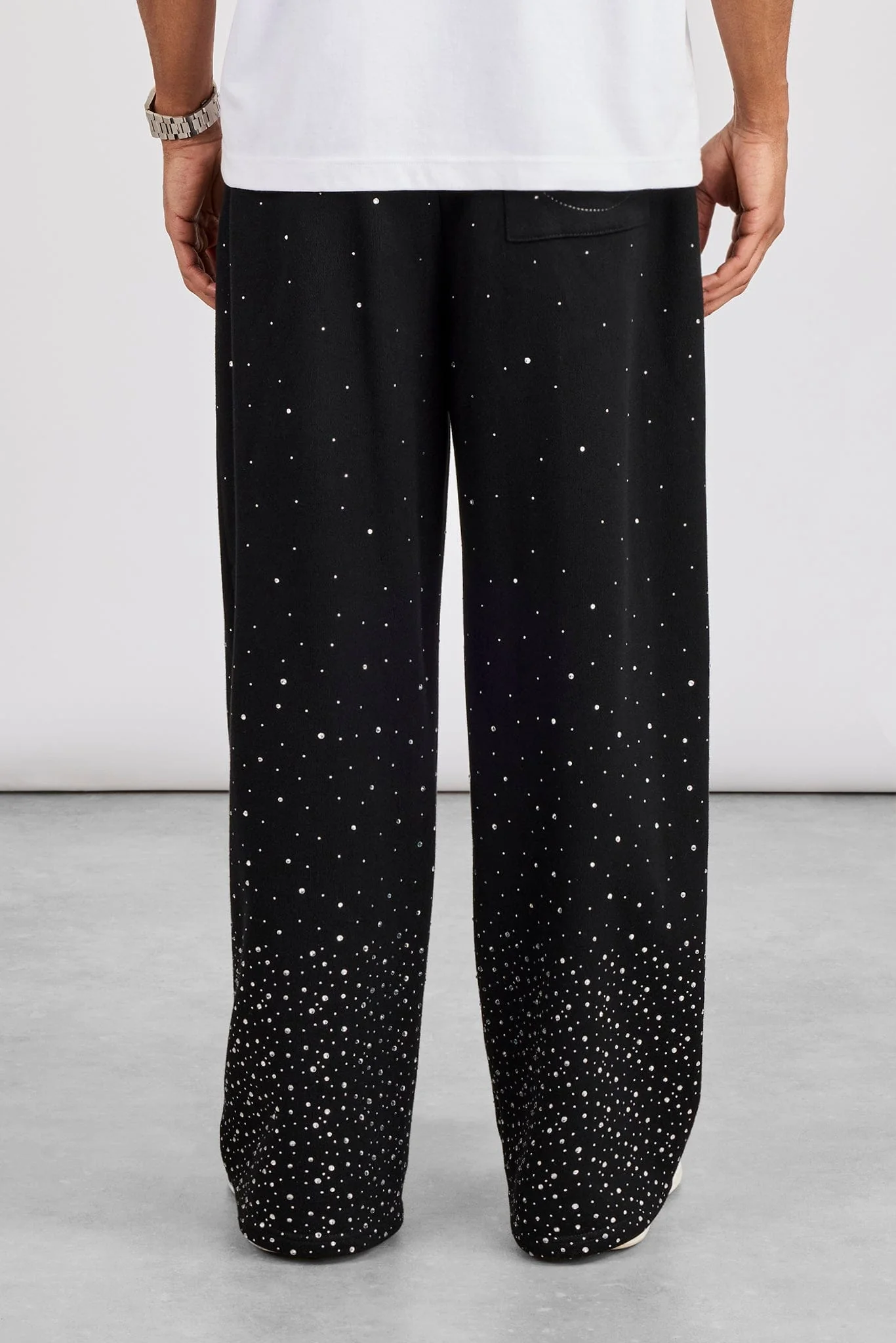 Cernucci Rhinestone Baggy Jogger - Black - Image 4