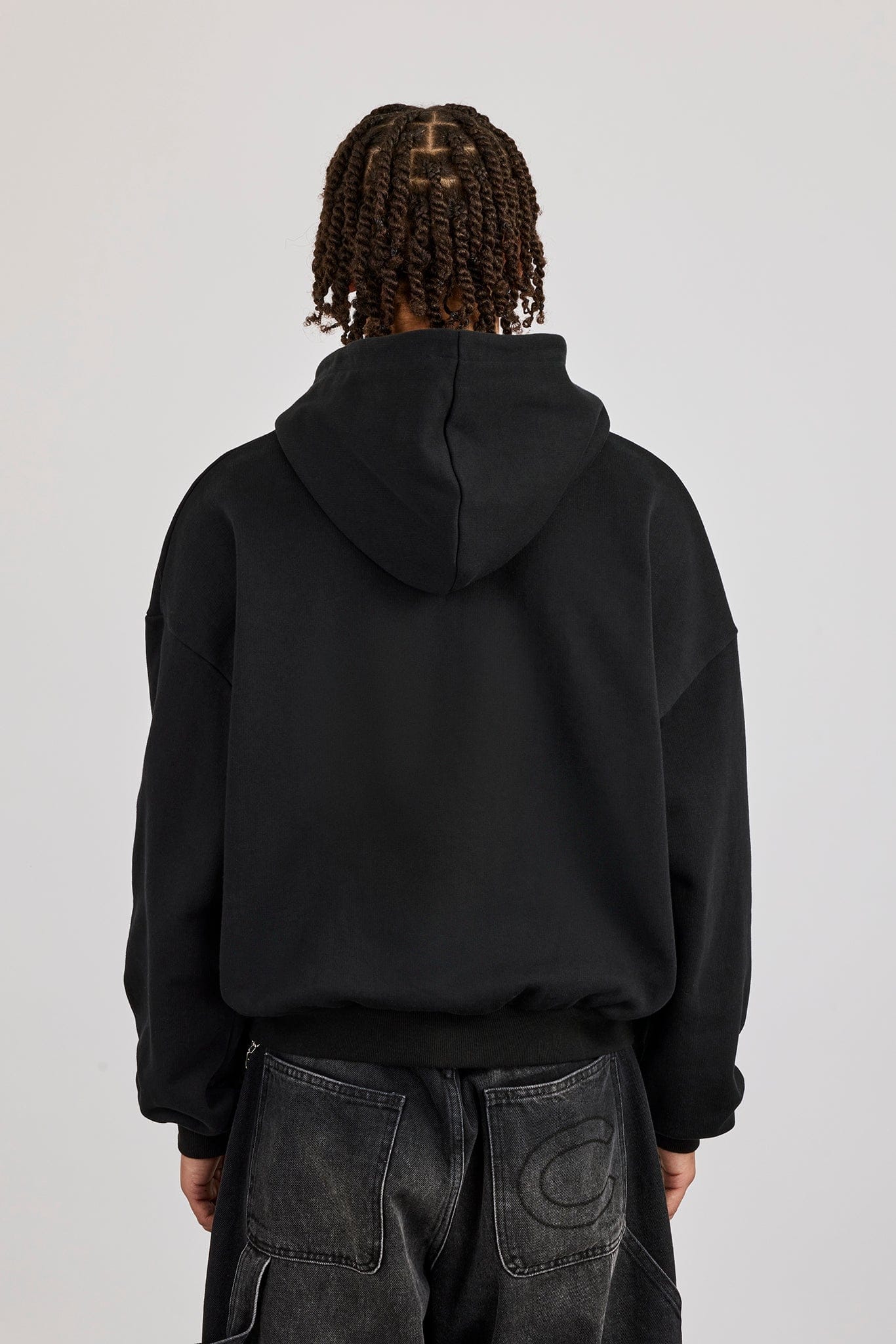 Cernucci Rhinestone Logo Zip Hoodie - Black - Image 4