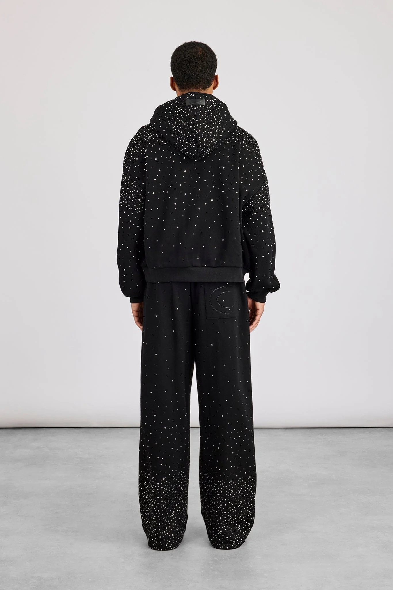 Cernucci Rhinestone Zip Through Tracksuit - Black - Image 4