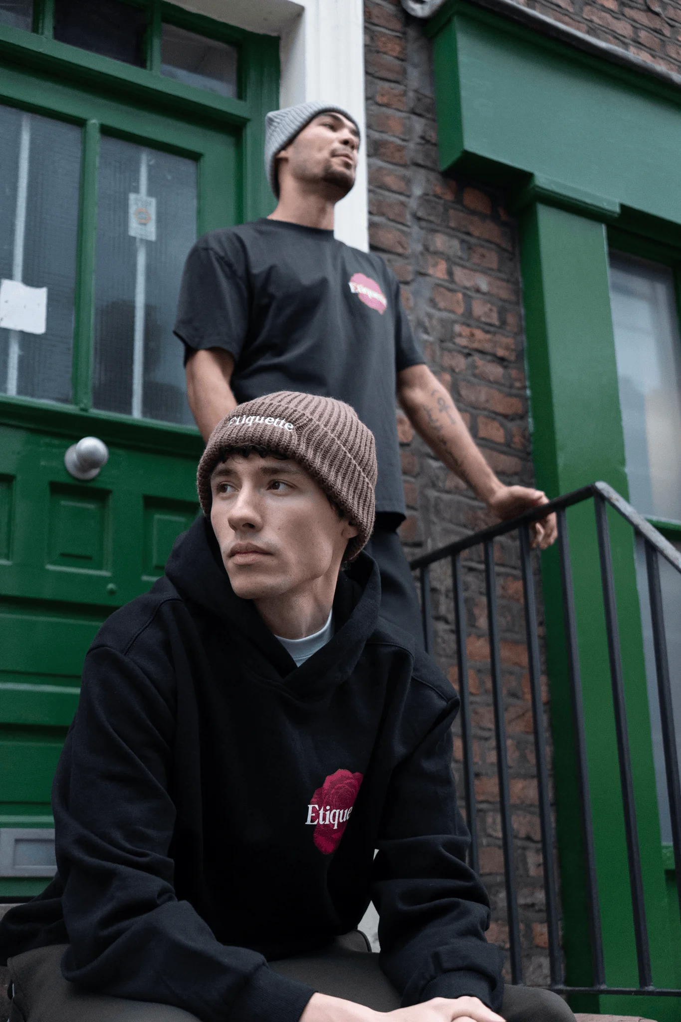 Etiquette Ribbed Beanie 'Walnut' - Image 3