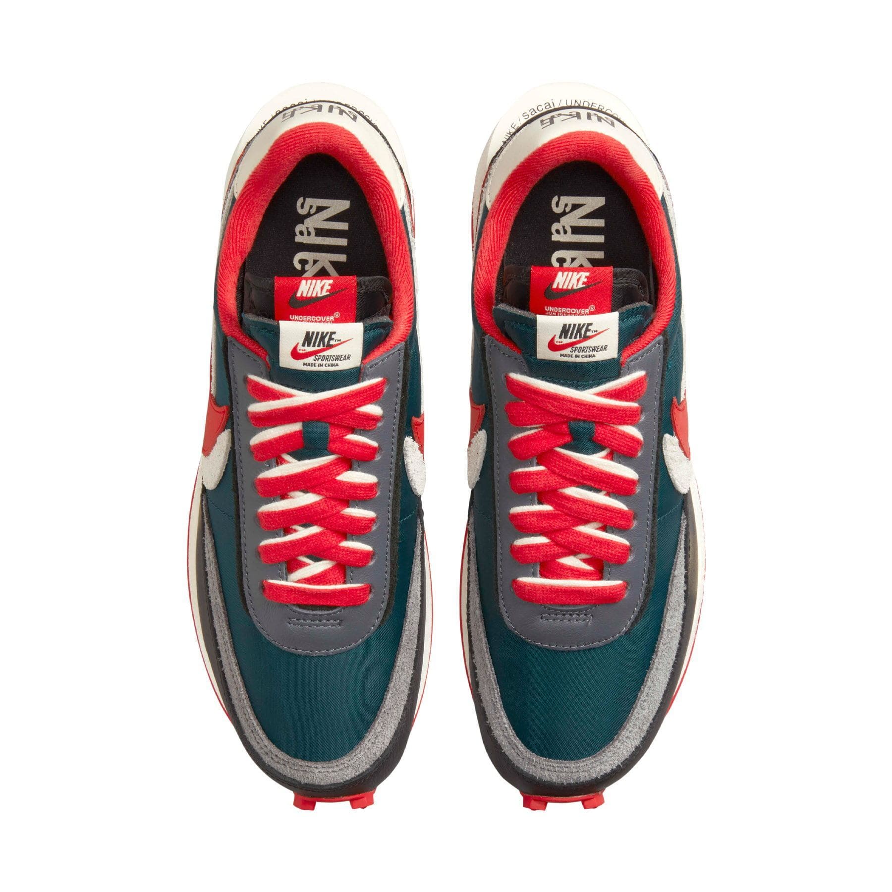 sacai x Undercover x LDWaffle 'Midnight Spruce University Red' - Image 3