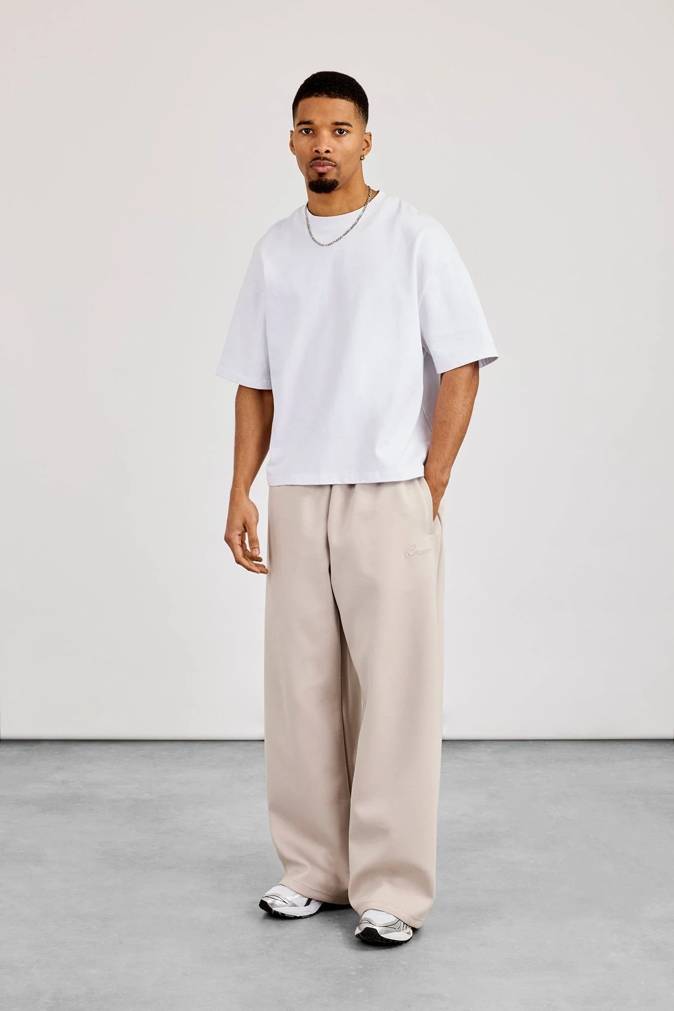 Cernucci Scuba Baggy Fit Trouser - Light Grey - Image 3