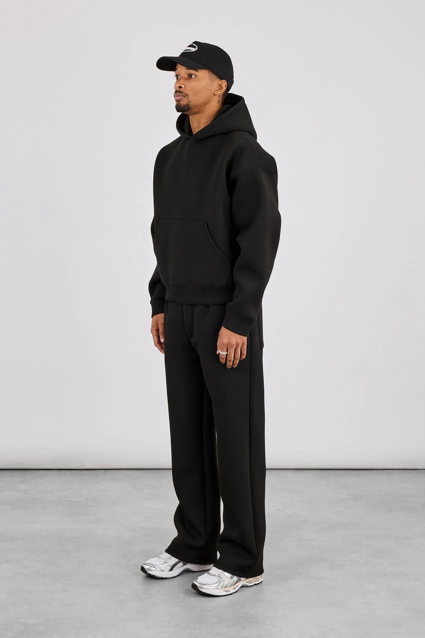Cernucci Scuba Boxy Hoodie & Relaxed Trouser - Black - Image 2