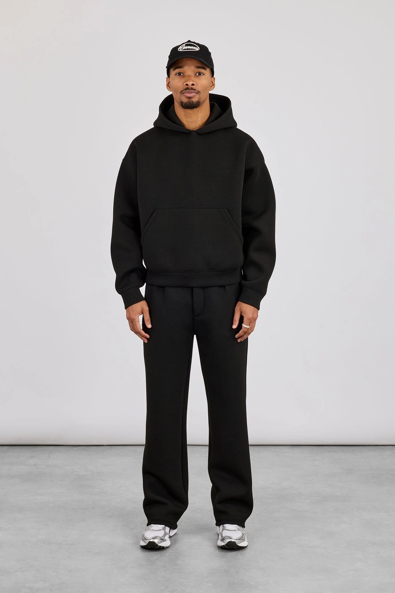 Cernucci Scuba Boxy Hoodie & Relaxed Trouser - Black - Image 4