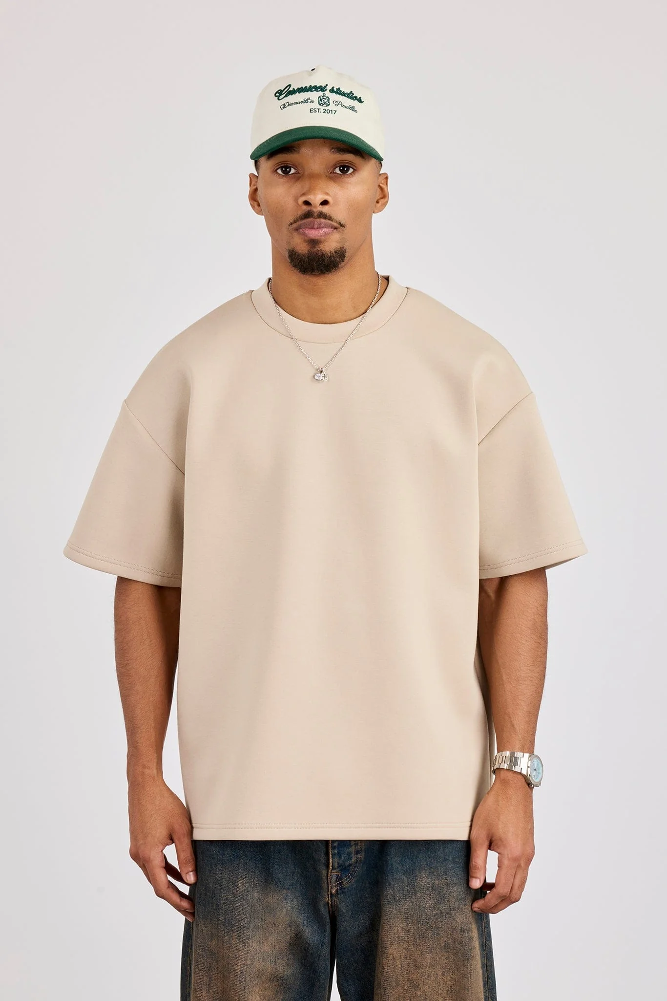 Cernucci Scuba Oversized T-Shirt - Stone - Image 4
