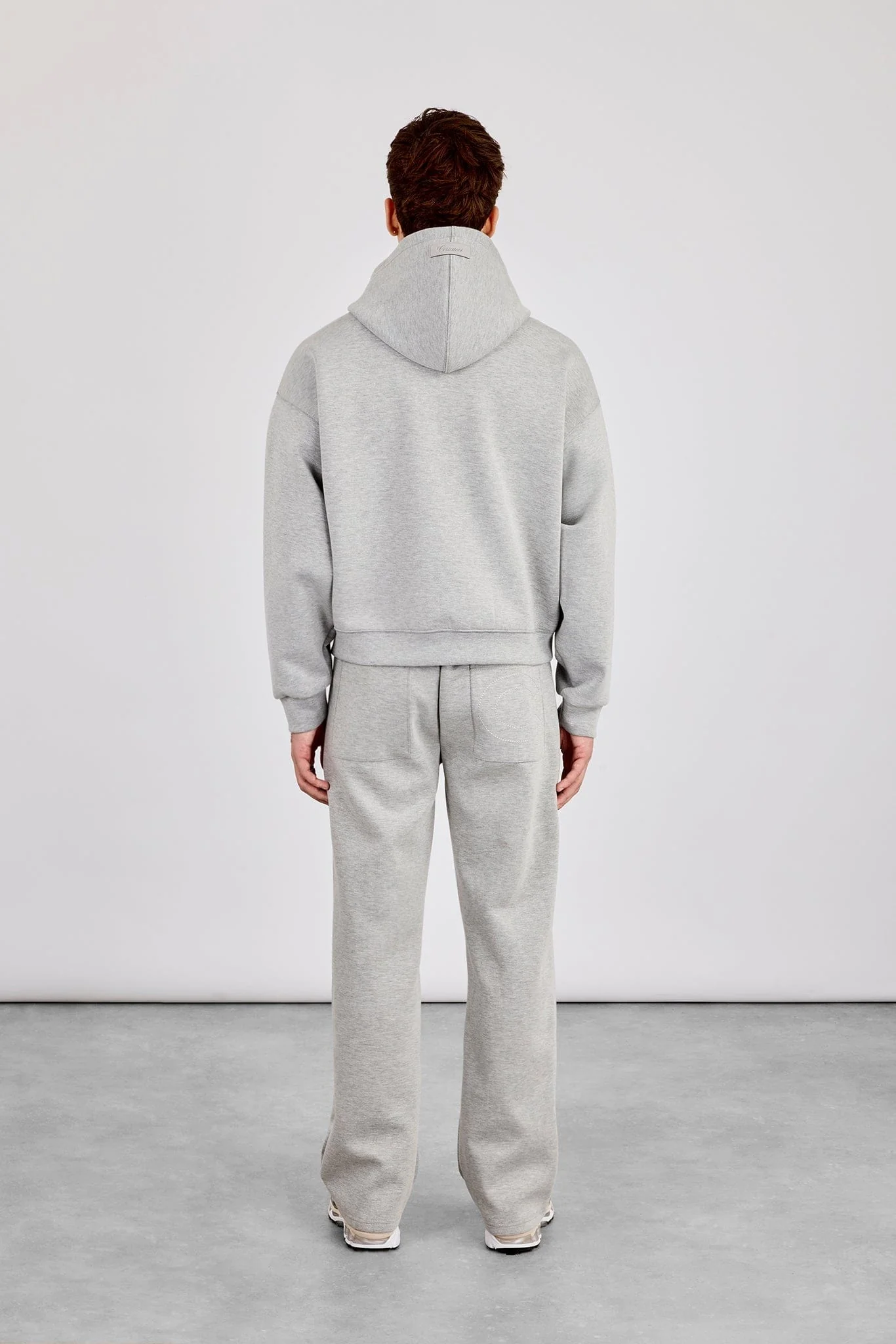 Cernucci Scuba Zip Through Boxy Hoodie & Relaxed Scuba Trouser - Grey - Image 3