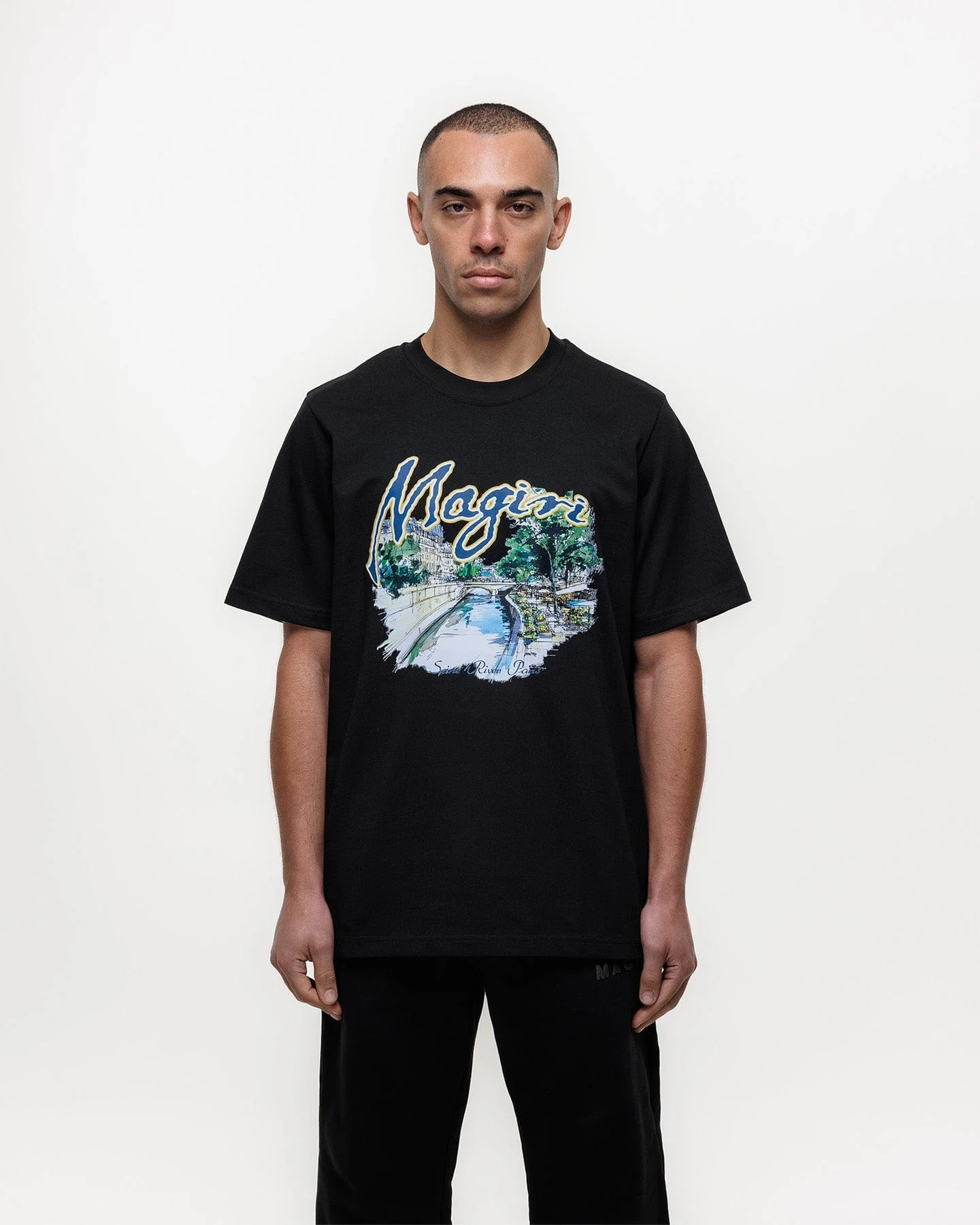 Magiri Seine River Printed T-Shirt 'Black' - Image 4