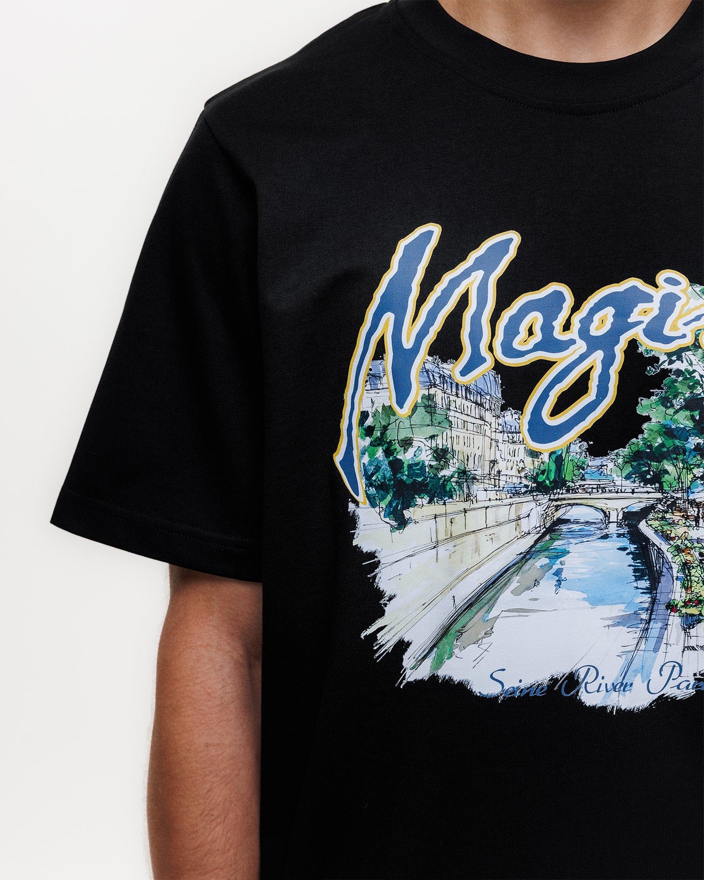 Magiri Seine River Printed T-Shirt 'Black' - Image 6