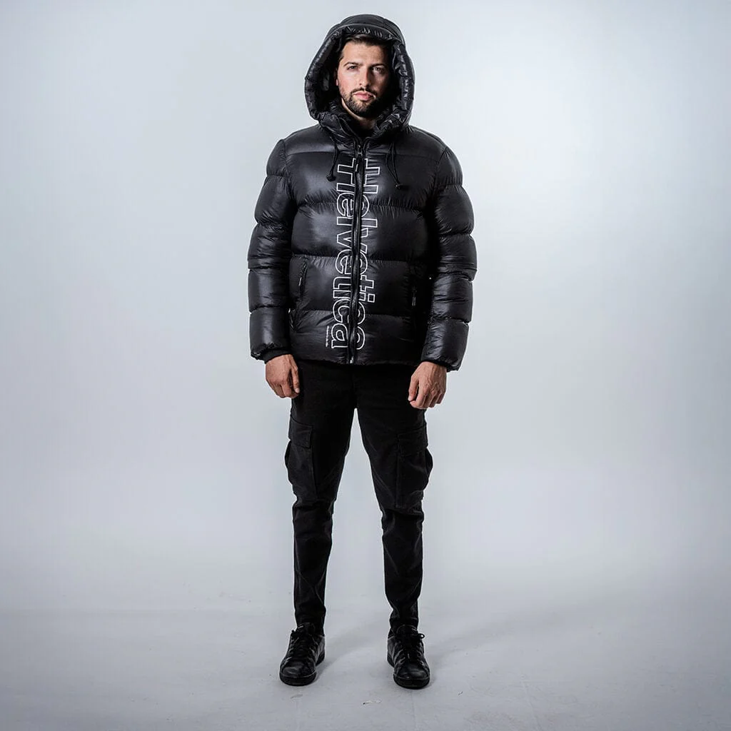 Helvetica Mountain Pioneers Silver 2 Hooded Down Jacket - Image 2