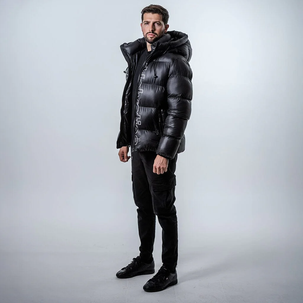 Helvetica Mountain Pioneers Silver 2 Hooded Down Jacket - Image 3