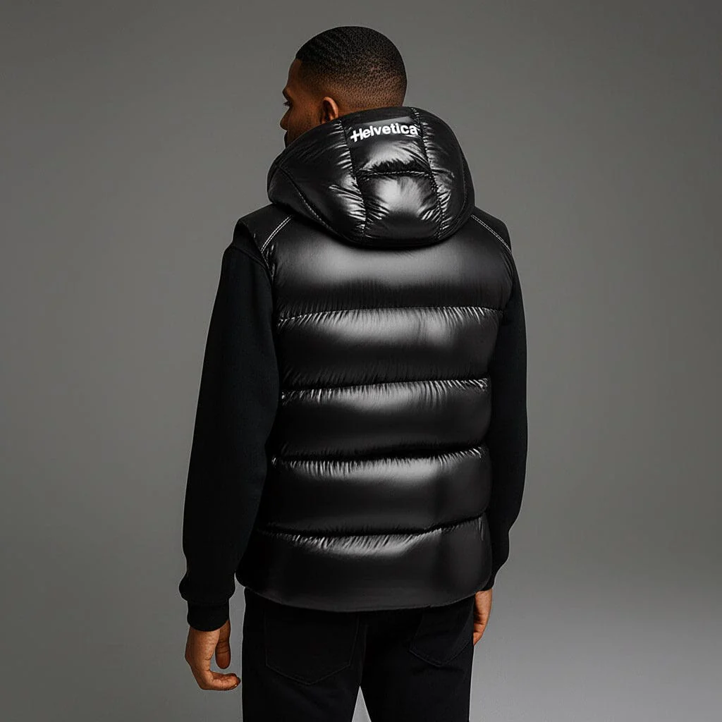Helvetica Mountain Pioneers Space Sleeveless Hooded Jacket - Image 3