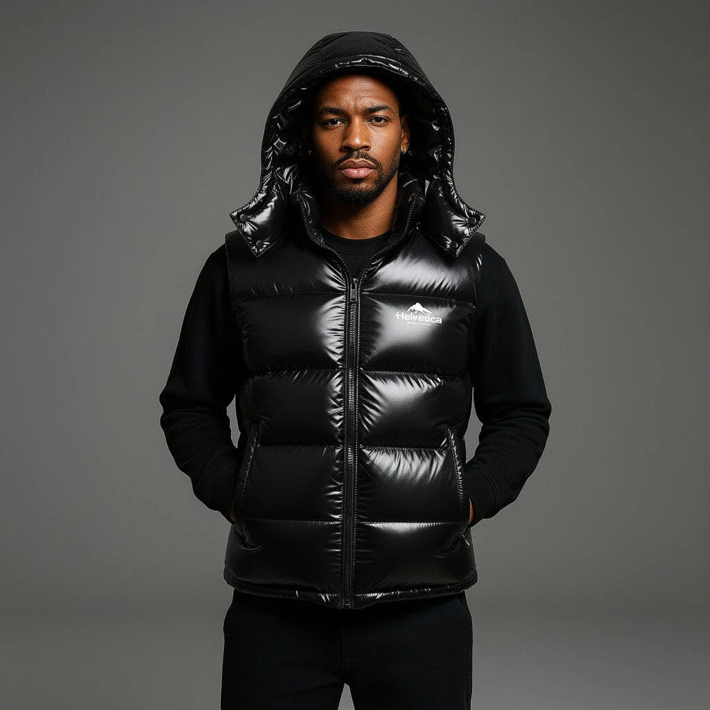 Helvetica Mountain Pioneers Space Sleeveless Hooded Jacket - Image 4