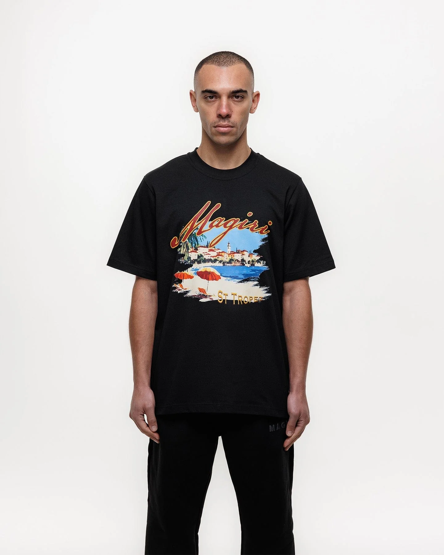 Magiri St. Tropez Printed T-Shirt 'Black' - Image 4