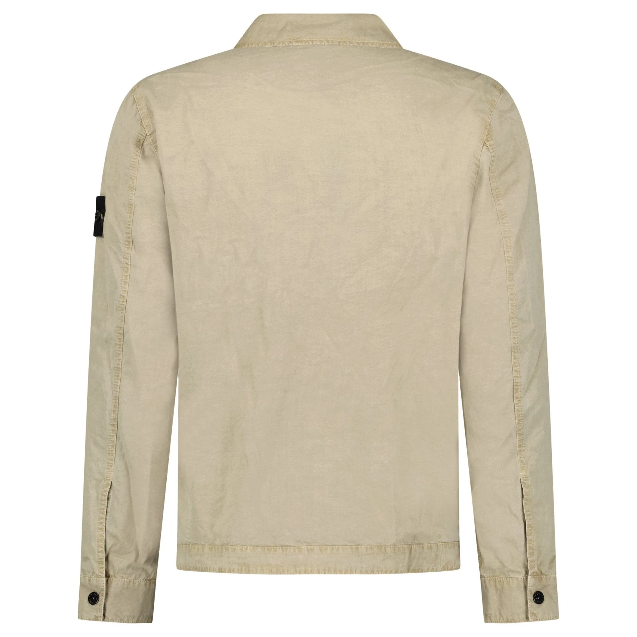Stone Island Brushed Organic Cotton Canvas Overshirt in Desert - Image 4
