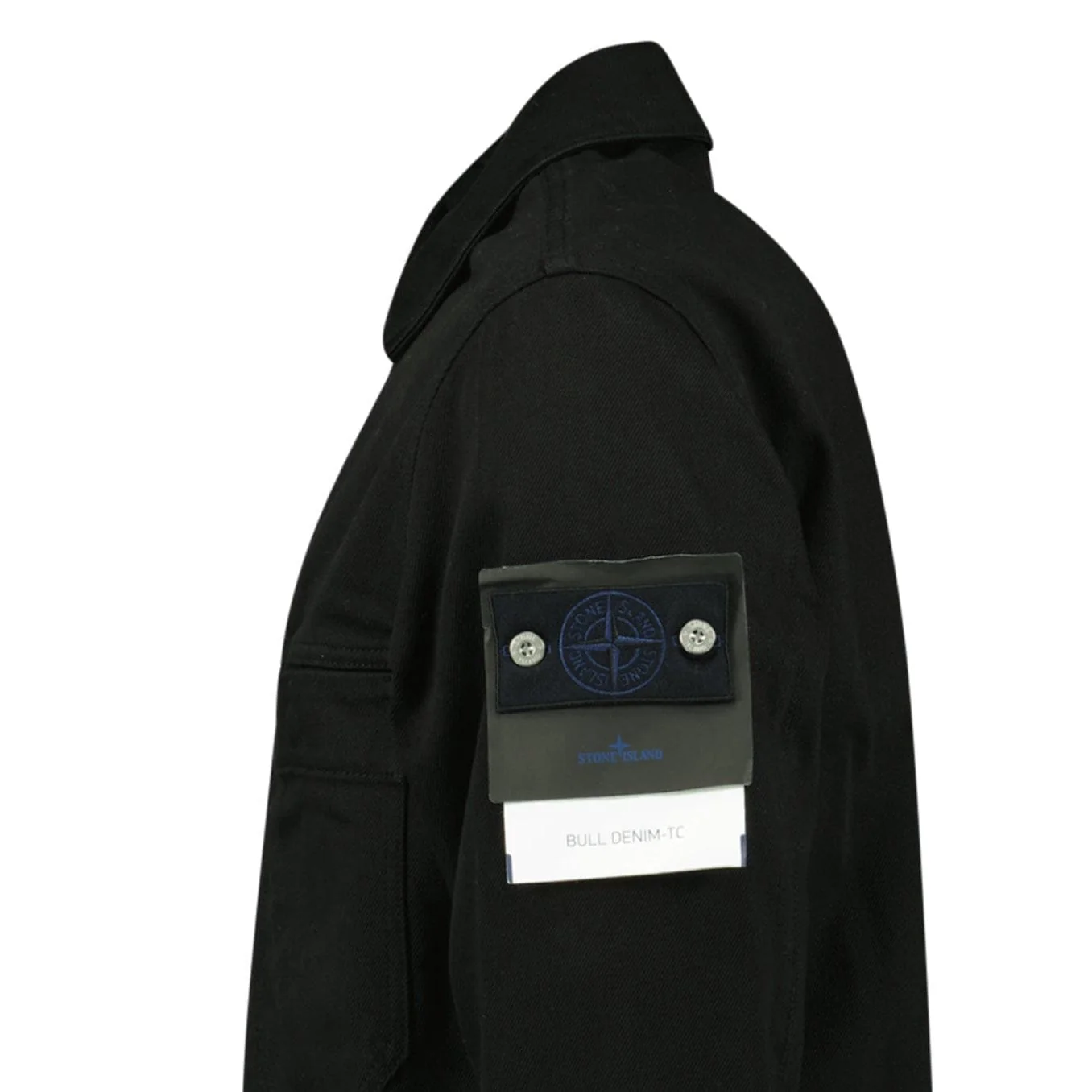 Stone Island Bull Denim-TC Coach Jacket in Black - Image 3