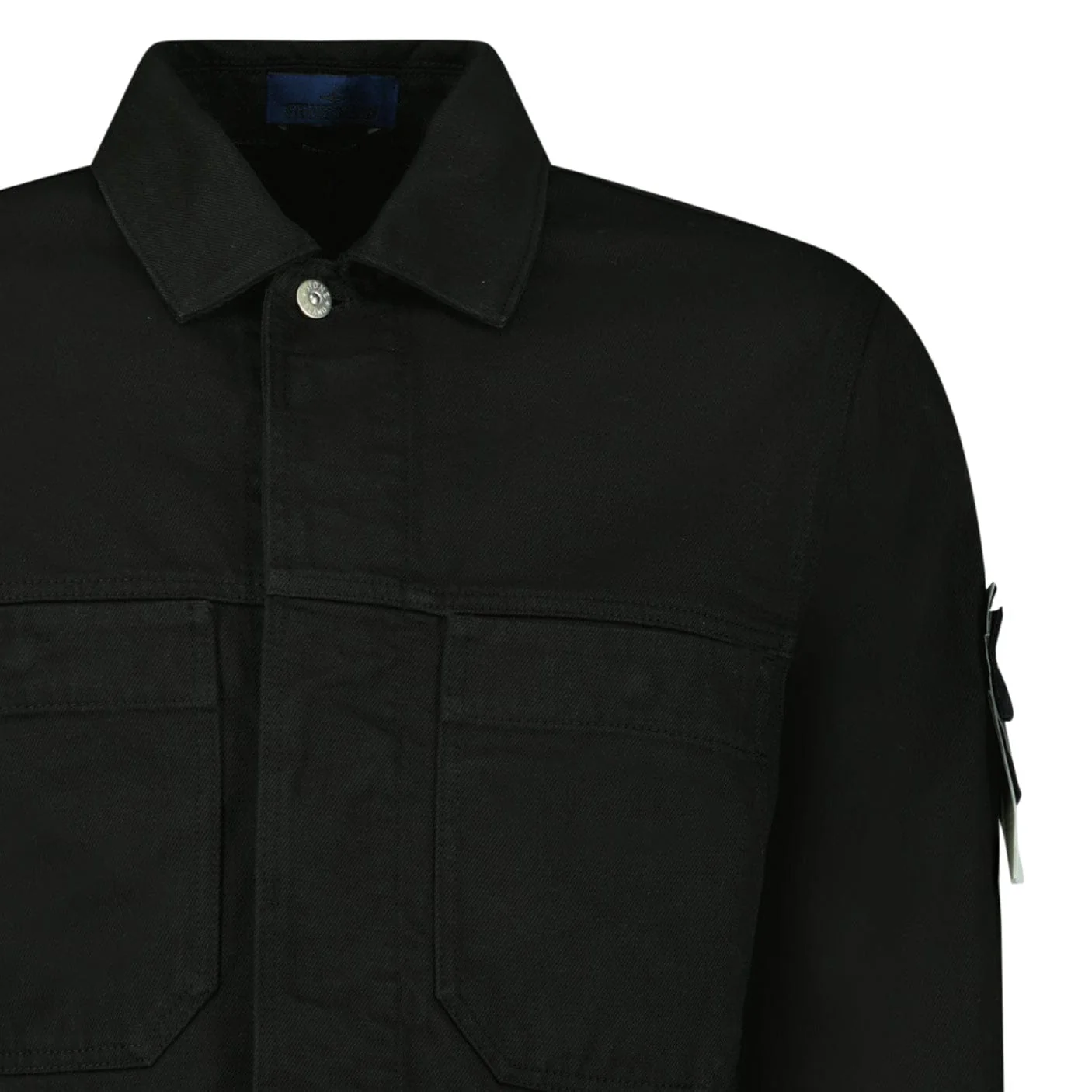 Stone Island Bull Denim-TC Coach Jacket in Black - Image 5
