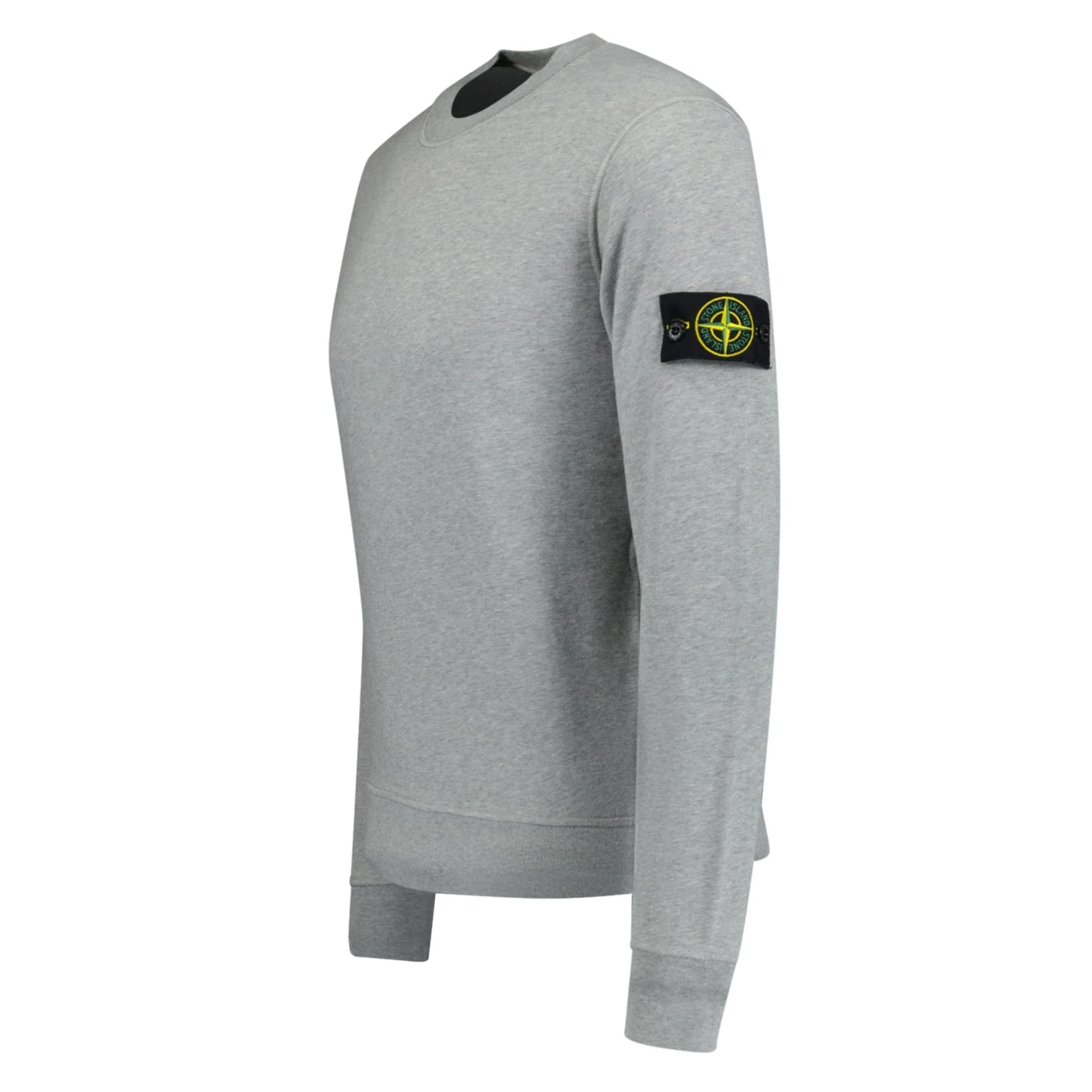 Stone Island Compass Badge Organic Cotton Crewneck Sweatshirt Grey - Image 2