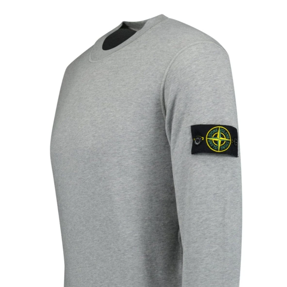 Stone Island Compass Badge Organic Cotton Crewneck Sweatshirt Grey - Image 4