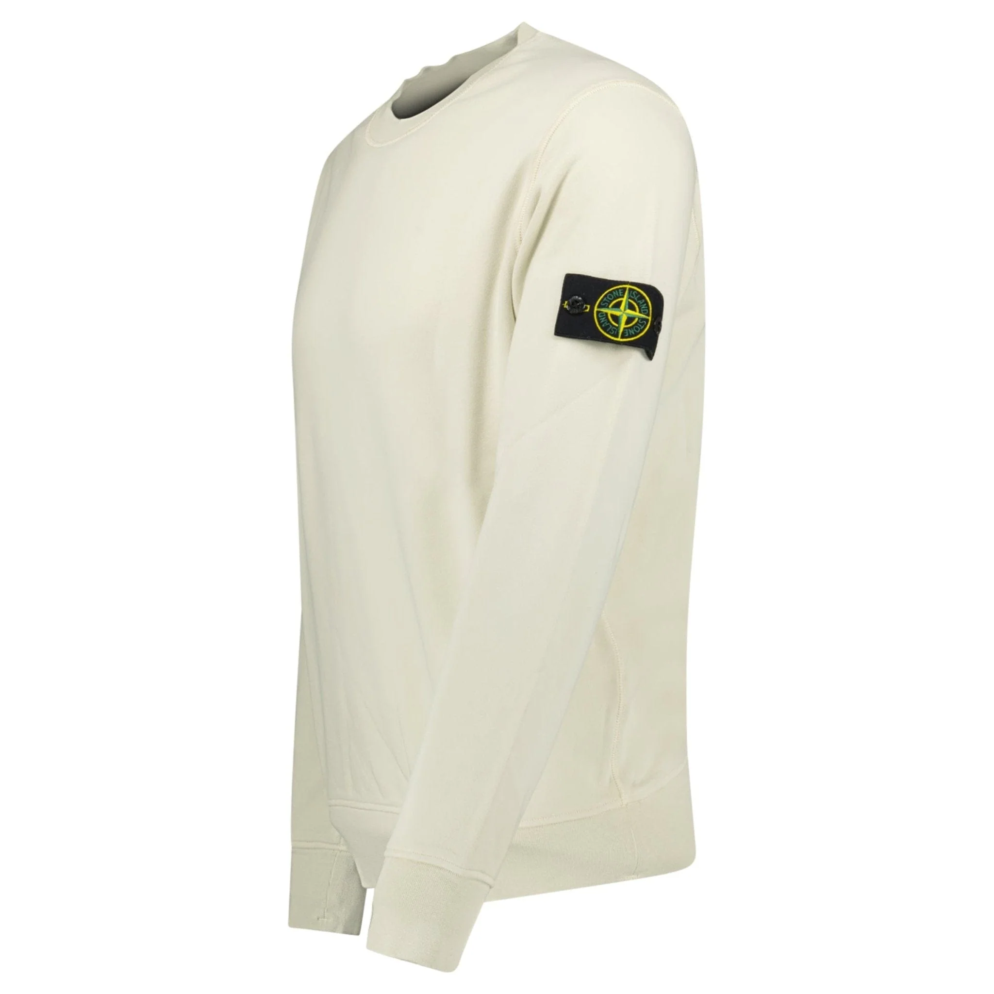 Stone Island Compass Badge Organic Cotton Crewneck Sweatshirt Sand - Image 2