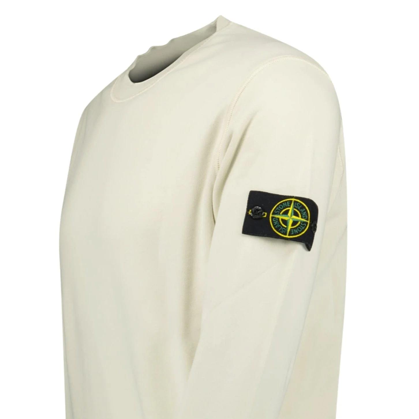 Stone Island Compass Badge Organic Cotton Crewneck Sweatshirt Sand - Image 3