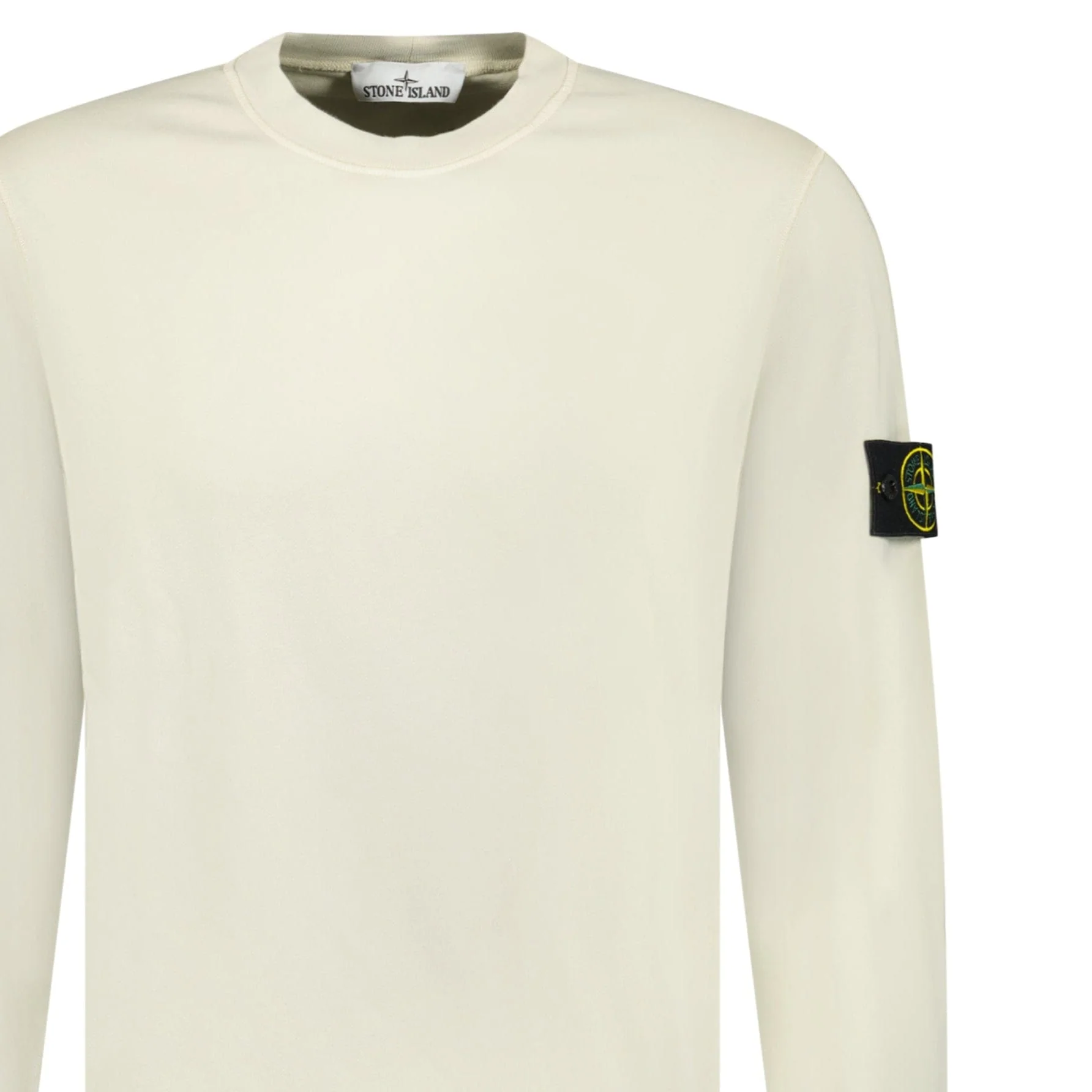Stone Island Compass Badge Organic Cotton Crewneck Sweatshirt Sand - Image 4