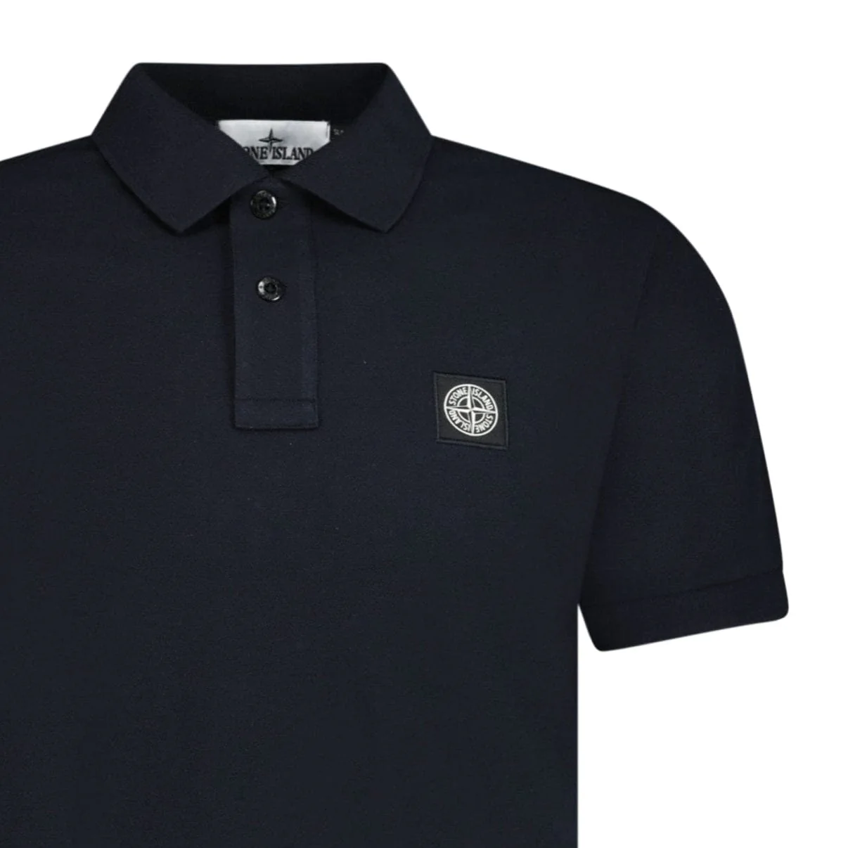 Stone Island Compass Badge Polo T-Shirt Slim Fit Black - Image 3