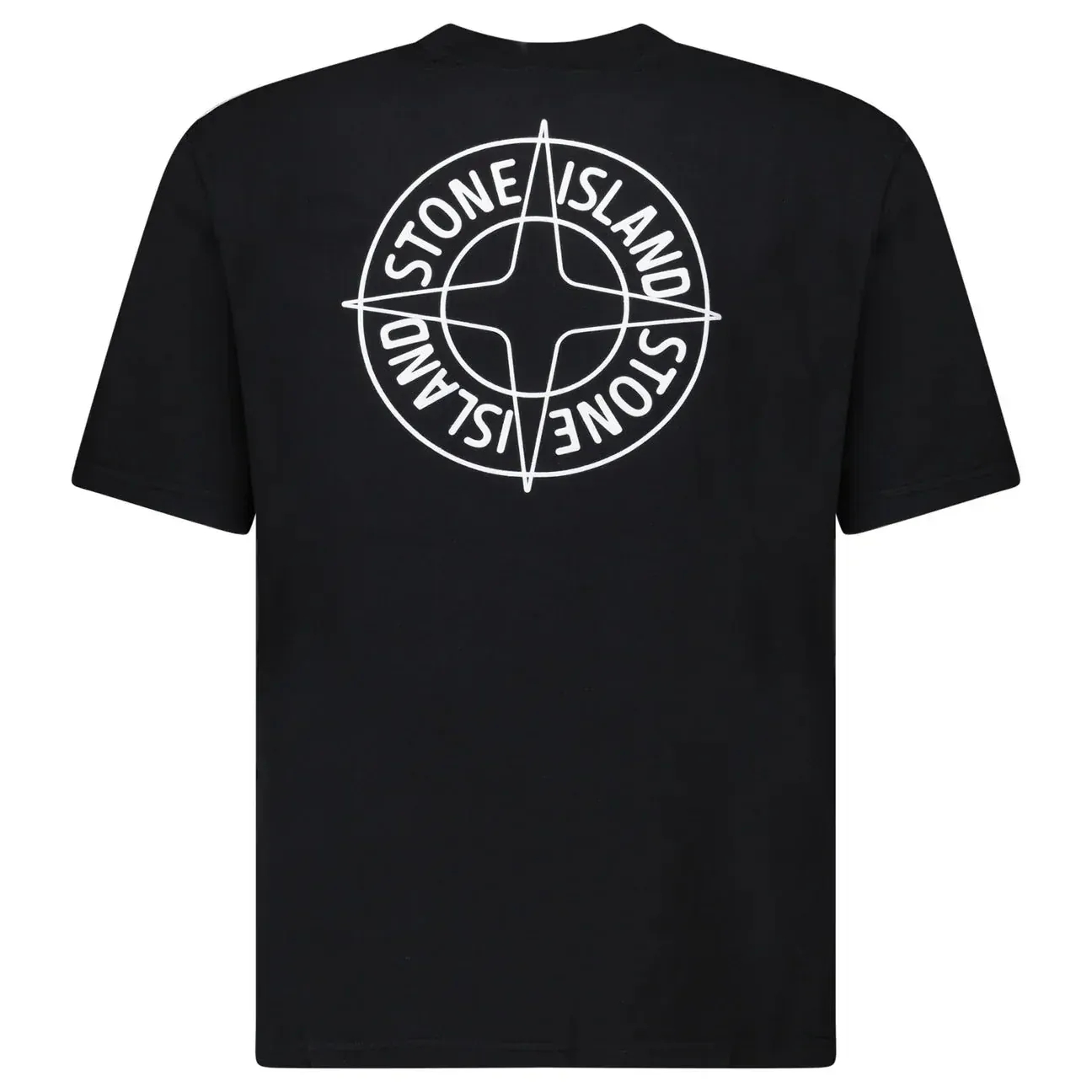 Stone Island Compass-Print Crewneck T-Shirt in Black - Image 3
