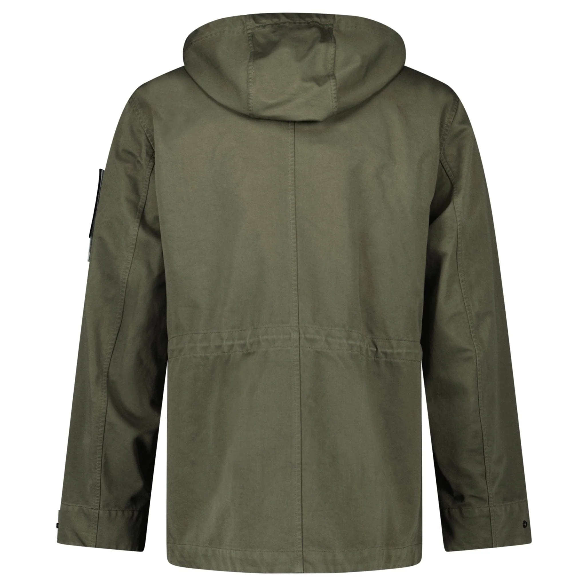 Stone Island Drawstring-Hood Regular-Fit Cotton Jacket in Military Green - Image 3