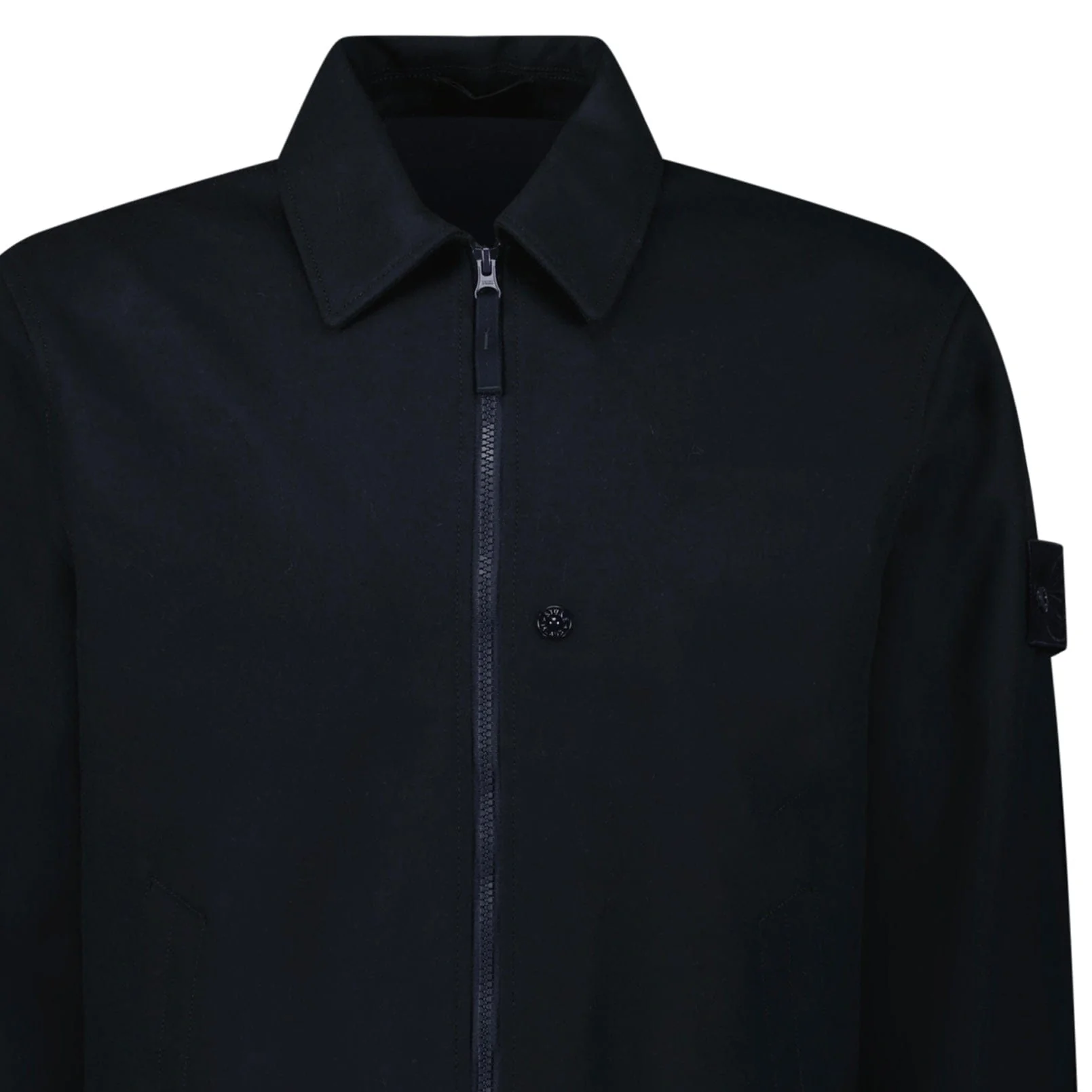 Stone Island Ghost Zip-Up Overshirt in Navy - Image 4
