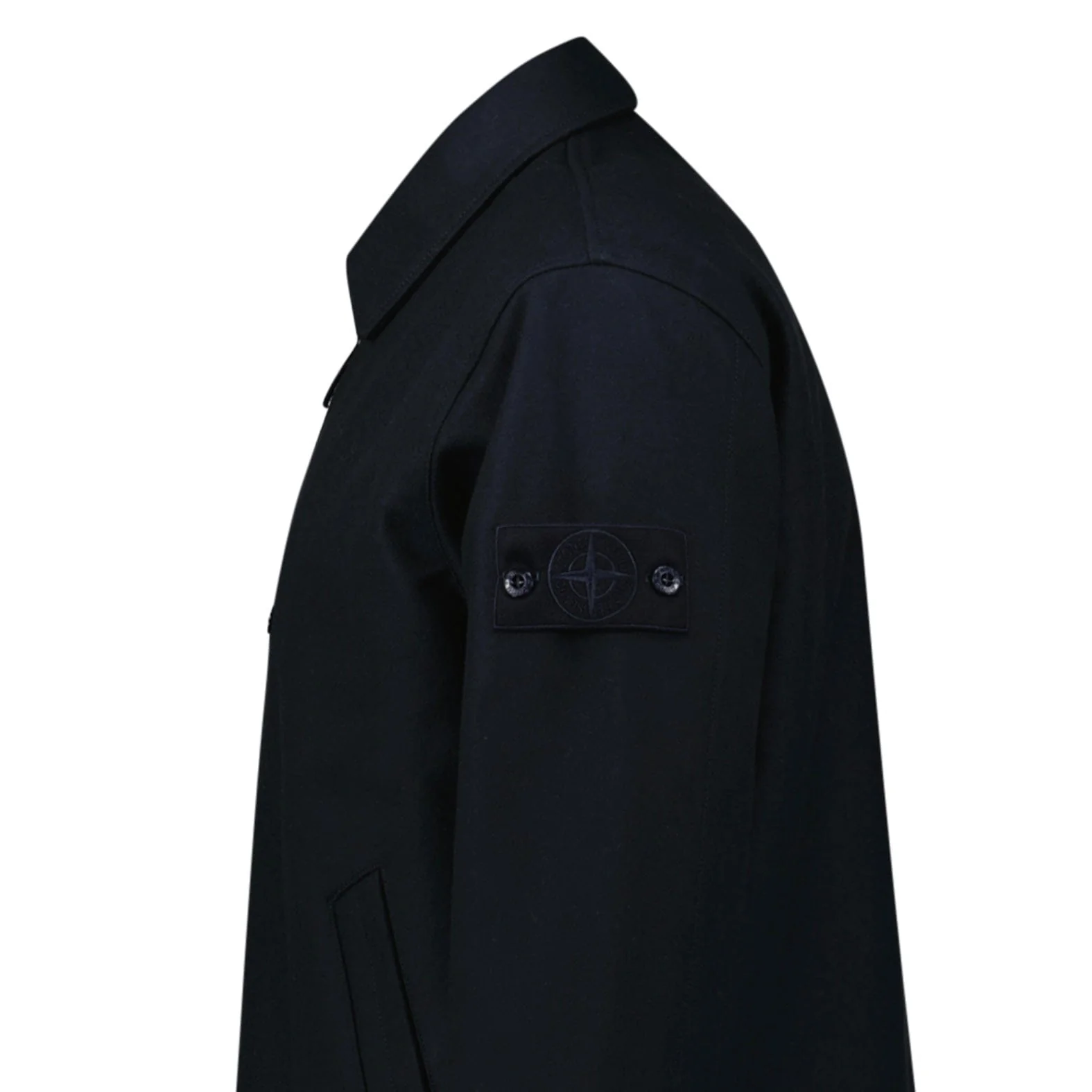 Stone Island Ghost Zip-Up Overshirt in Navy - Image 5